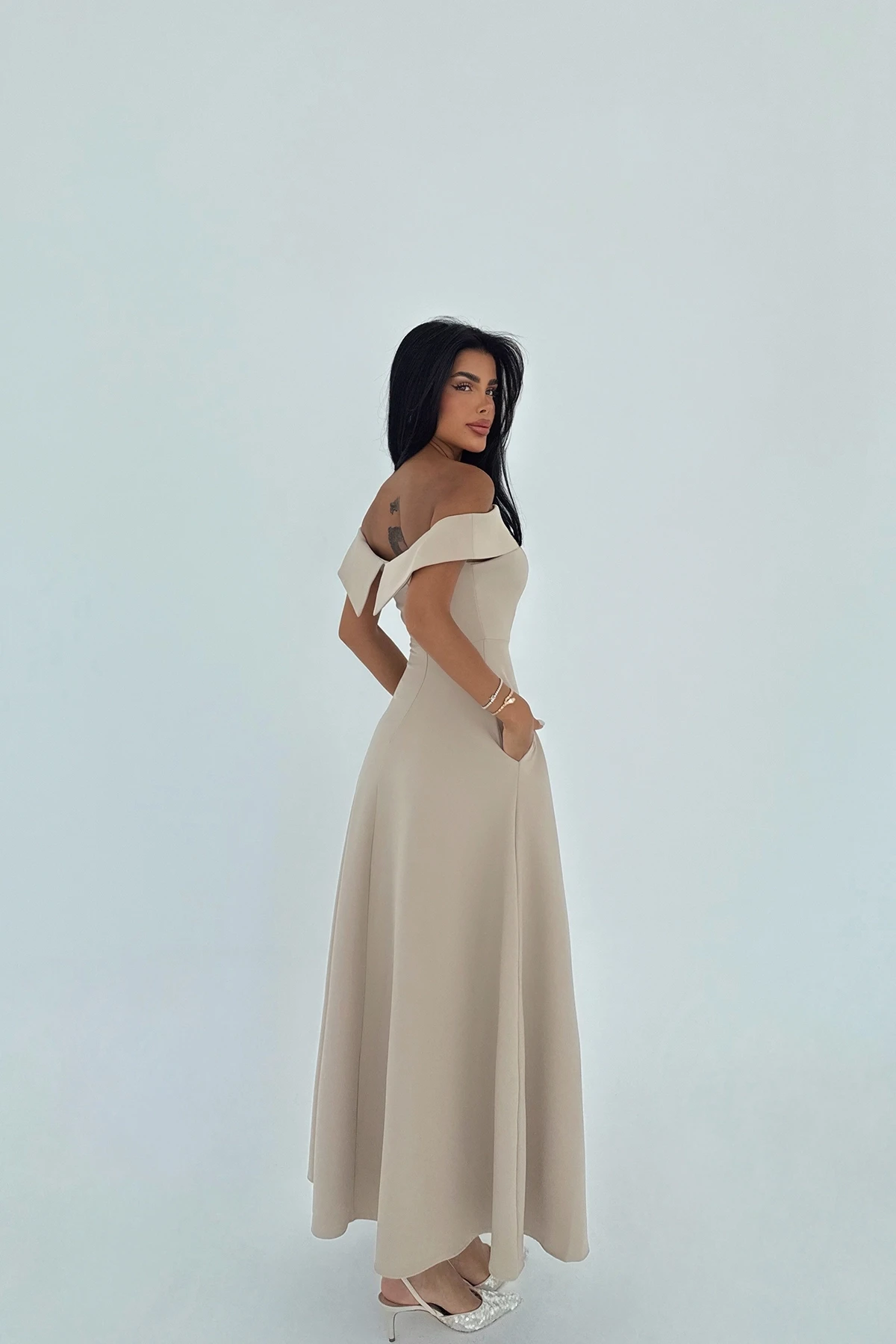 Picture of Cream Madonna Collar Dress