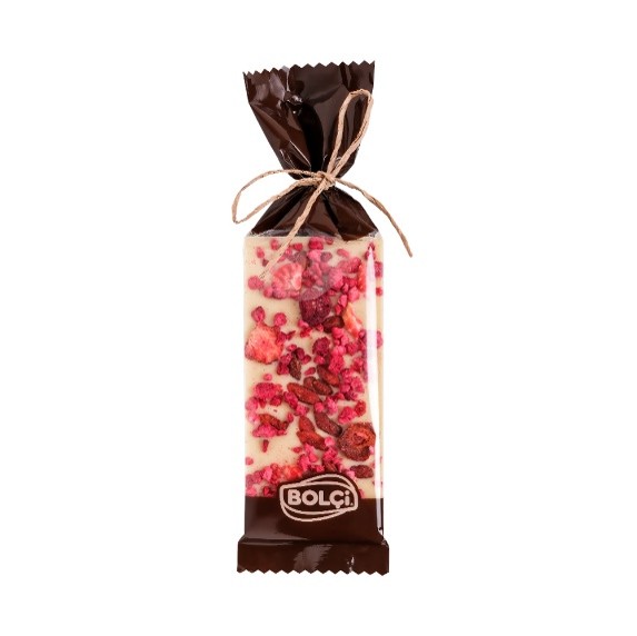 Picture of WHITE CHOC. RASPBERRY, STRAWBERRY & GOJI BERRY TABLET 60g