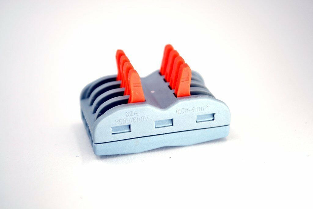 Picture of 10 Adet 4 Giriş 4 Çıkış Kablo Konnektörü Mandallı Buat Klemensi MT-KL0404