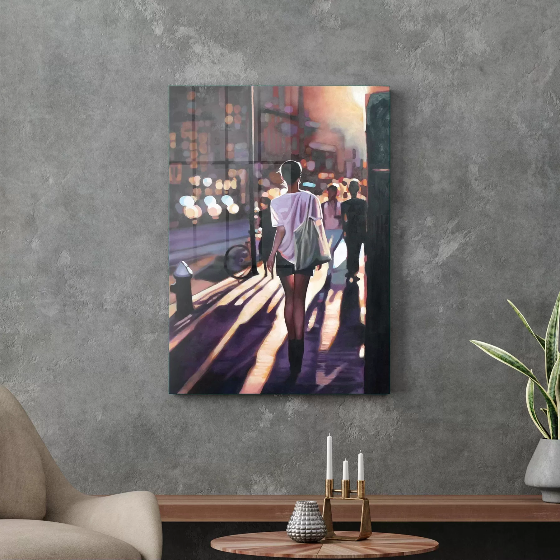 Picture of Decovetro Cam Tablo Yağlı Boya Street Girl 70x100 cm