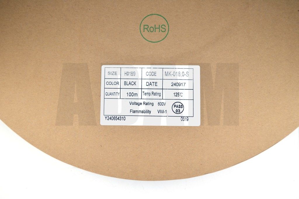 Picture of 100 Metre 18mm Siyah Isı İle Daralan Makaron Isıyla MT-M18S