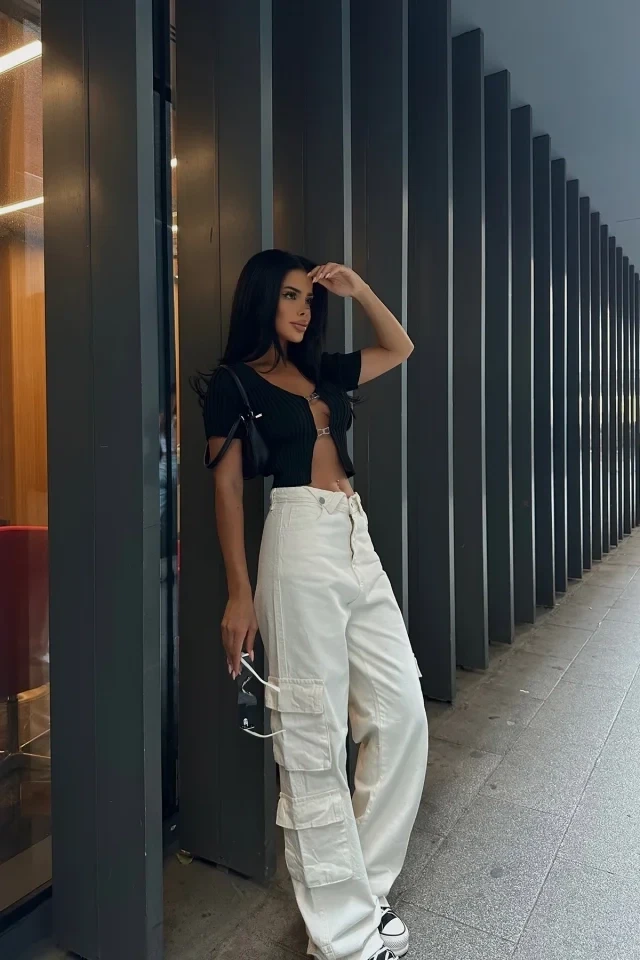 Picture of White Cargo Pocket Jean