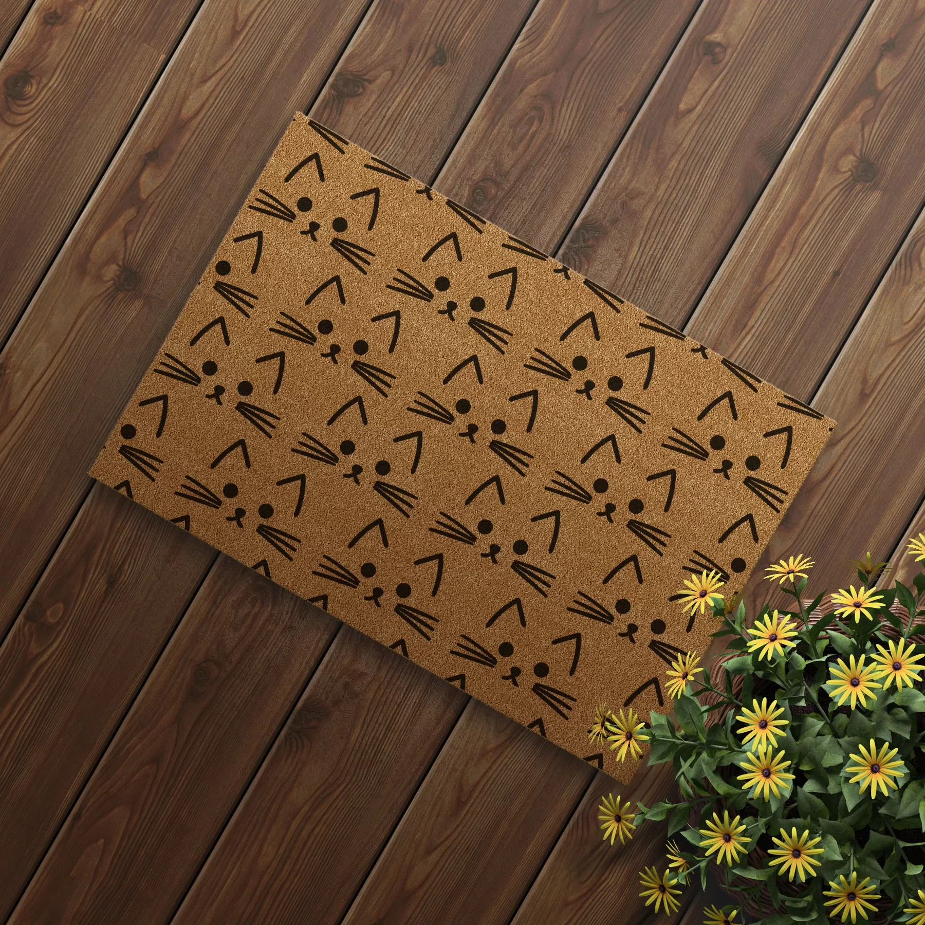 Picture of Decovetro Paspas Kedi Desenli Kapı Önü Paspası 40 x 60 Cm