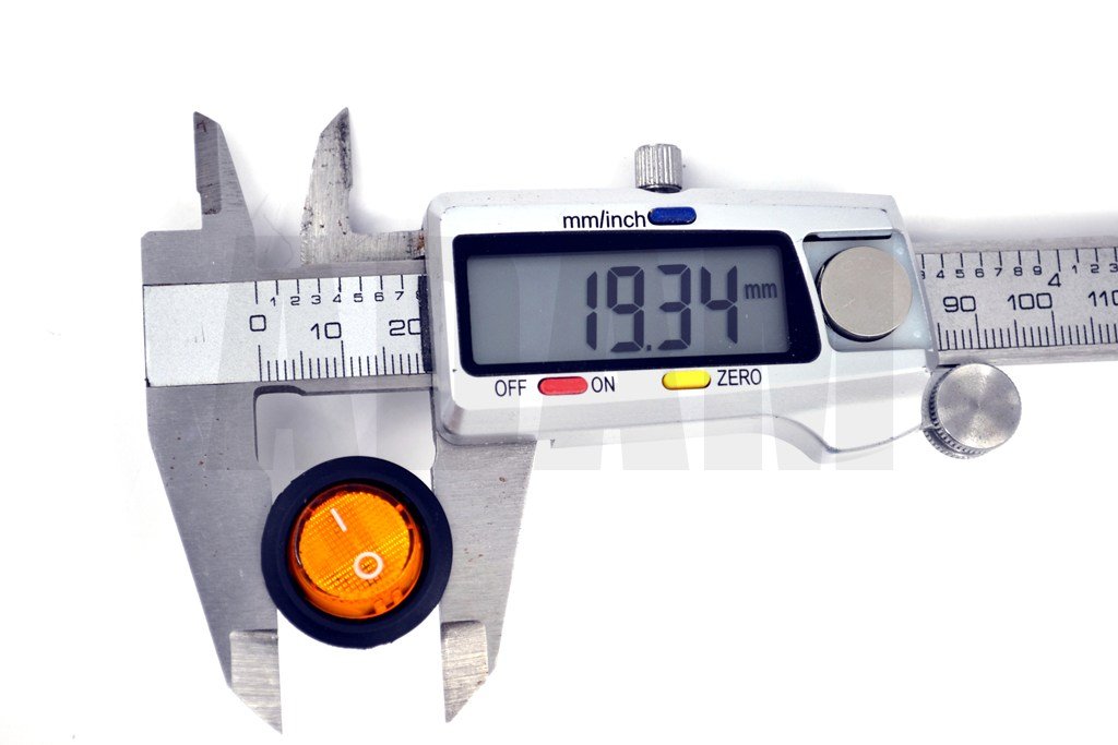 Picture of Yuvarlak Sarı Camlı Elektrik Anahtarı 1-0 Işıklı Rocker 12V