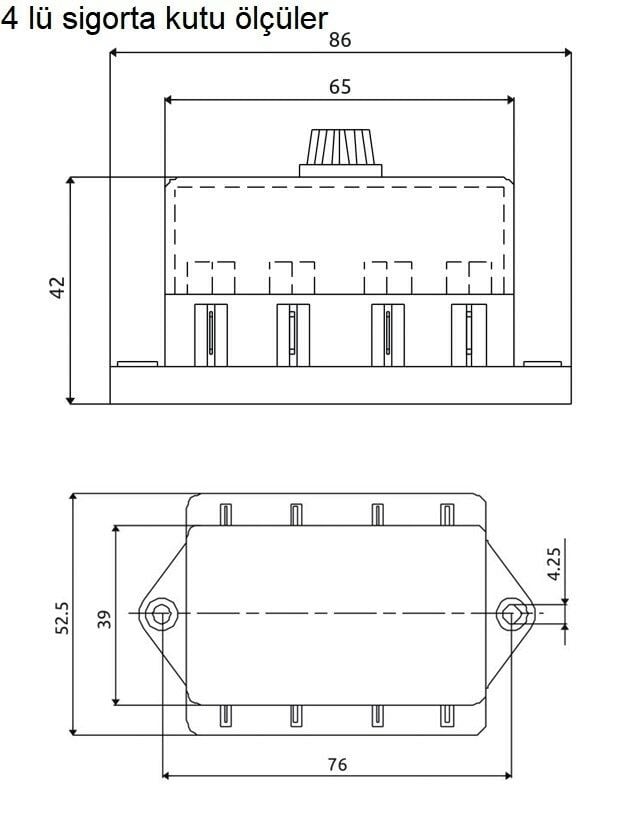 Picture of Standart Bıçak Sigorta Yuvası Kutusu 4 Sigortalık