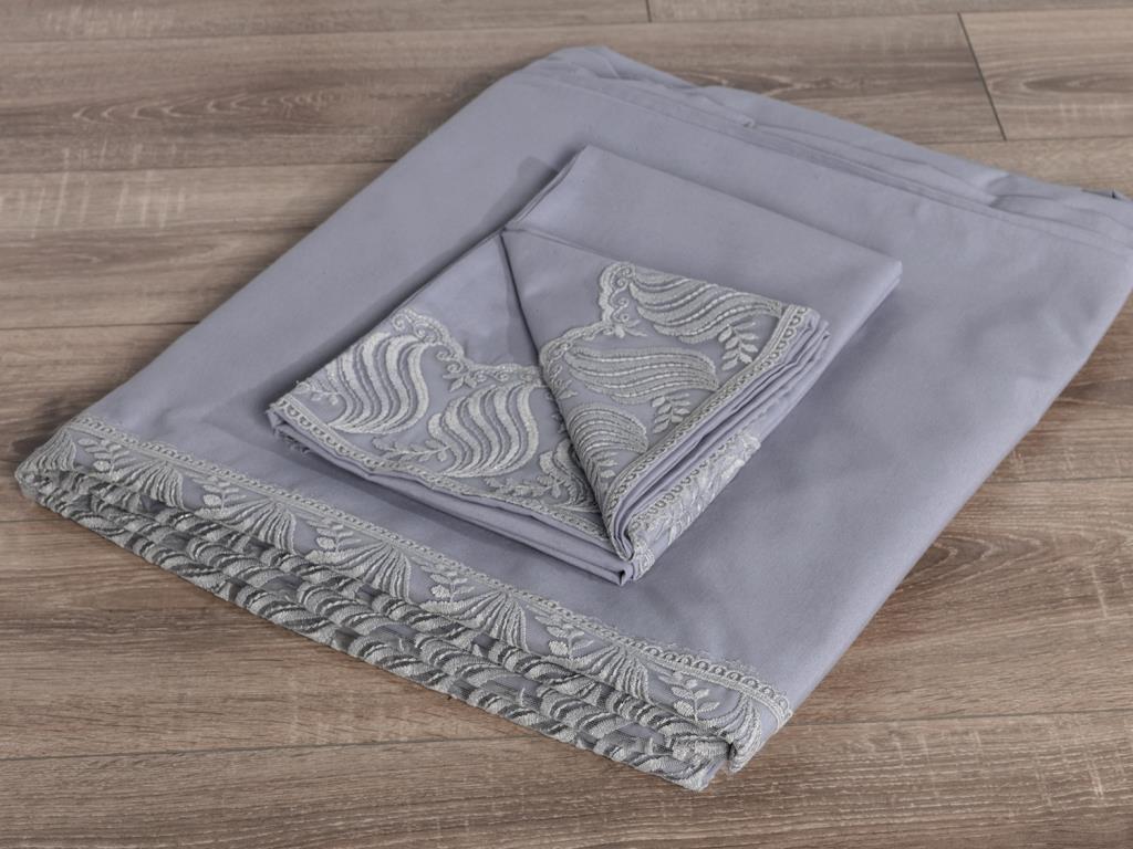 Picture of Fransız Dantelli Wave Çeyizlik Nevresim Takımı Gri