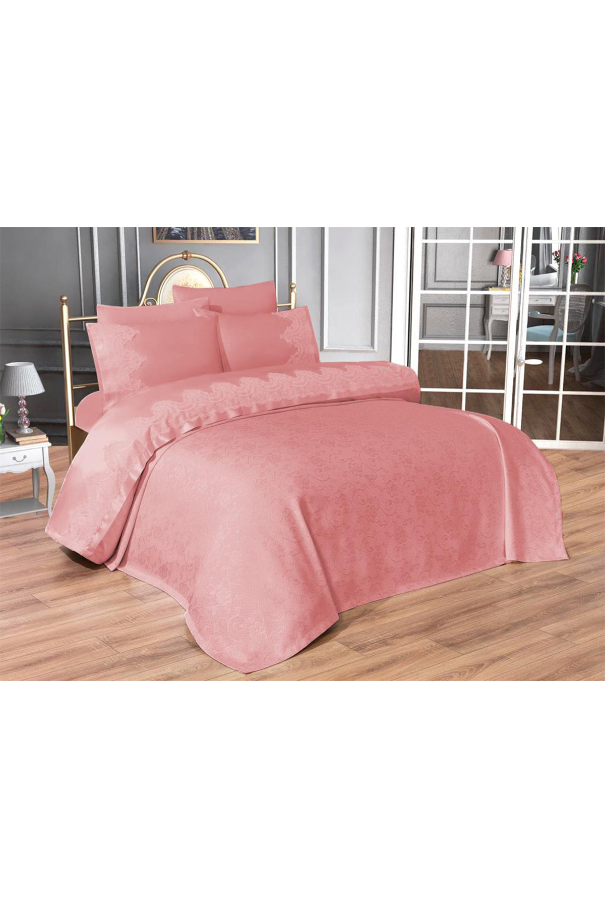 Picture of Çeyizdiyarı Fransız Güpürlü Betül Pike Takımı Pudra