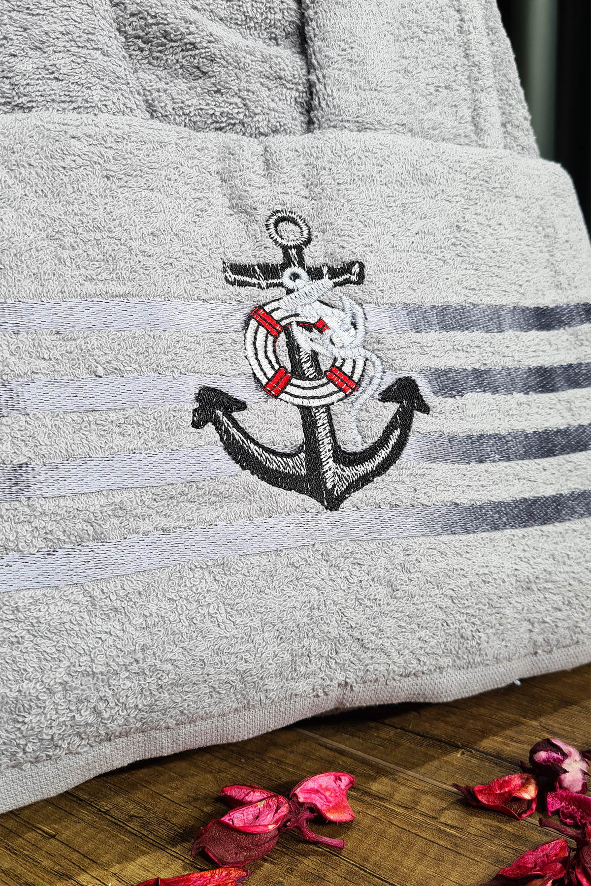 Picture of Denizci Erkek Bornoz Seti Gri