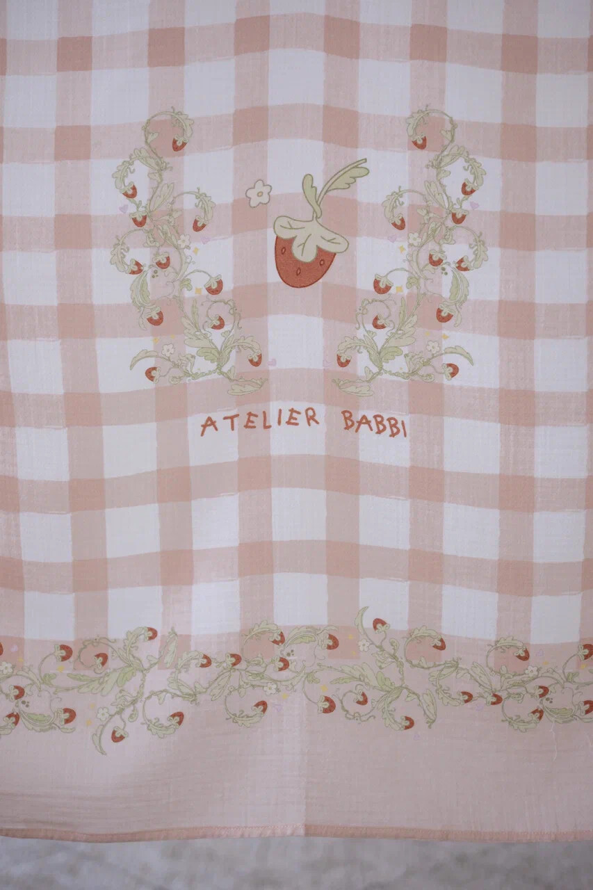 Picture of Çift Katlı Müslin Bebek Örtüsü - Çilek