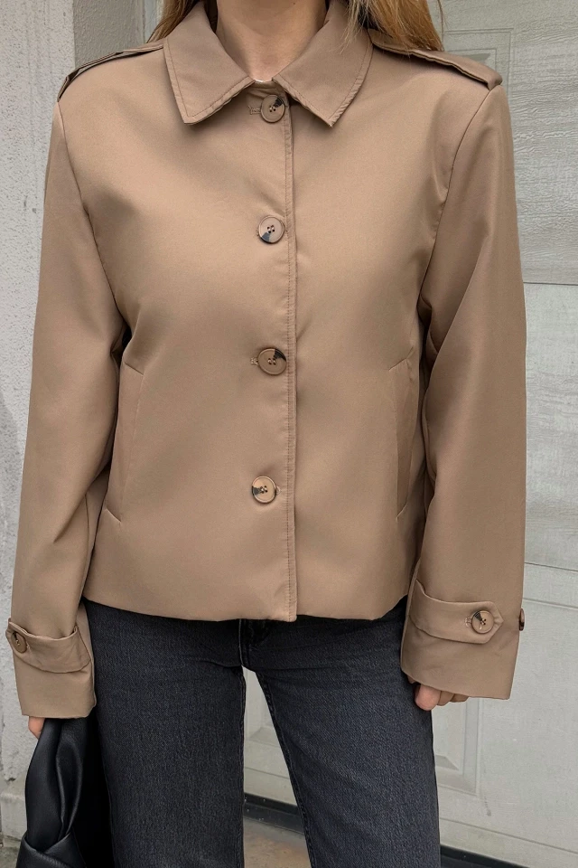 Picture of Tan Button Detail Jacket