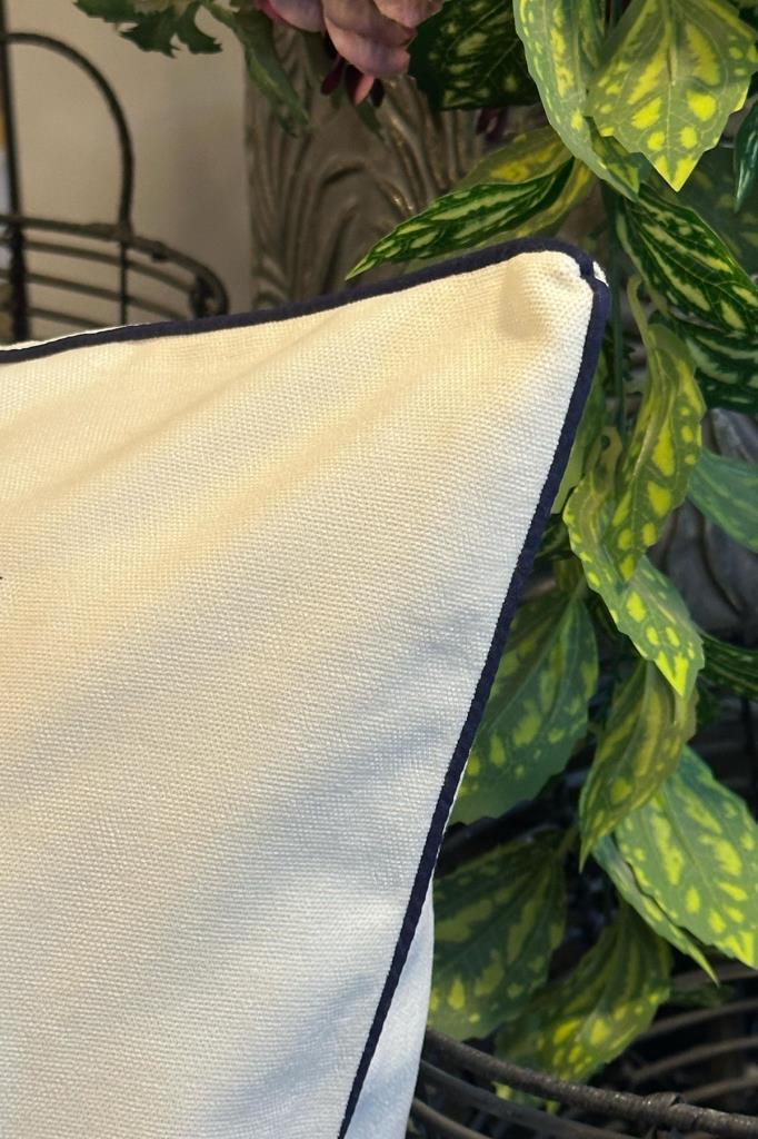 Picture of Yelkenli Lüx Nakışlı Keten Kırlent Kılıfı 45x45 cm