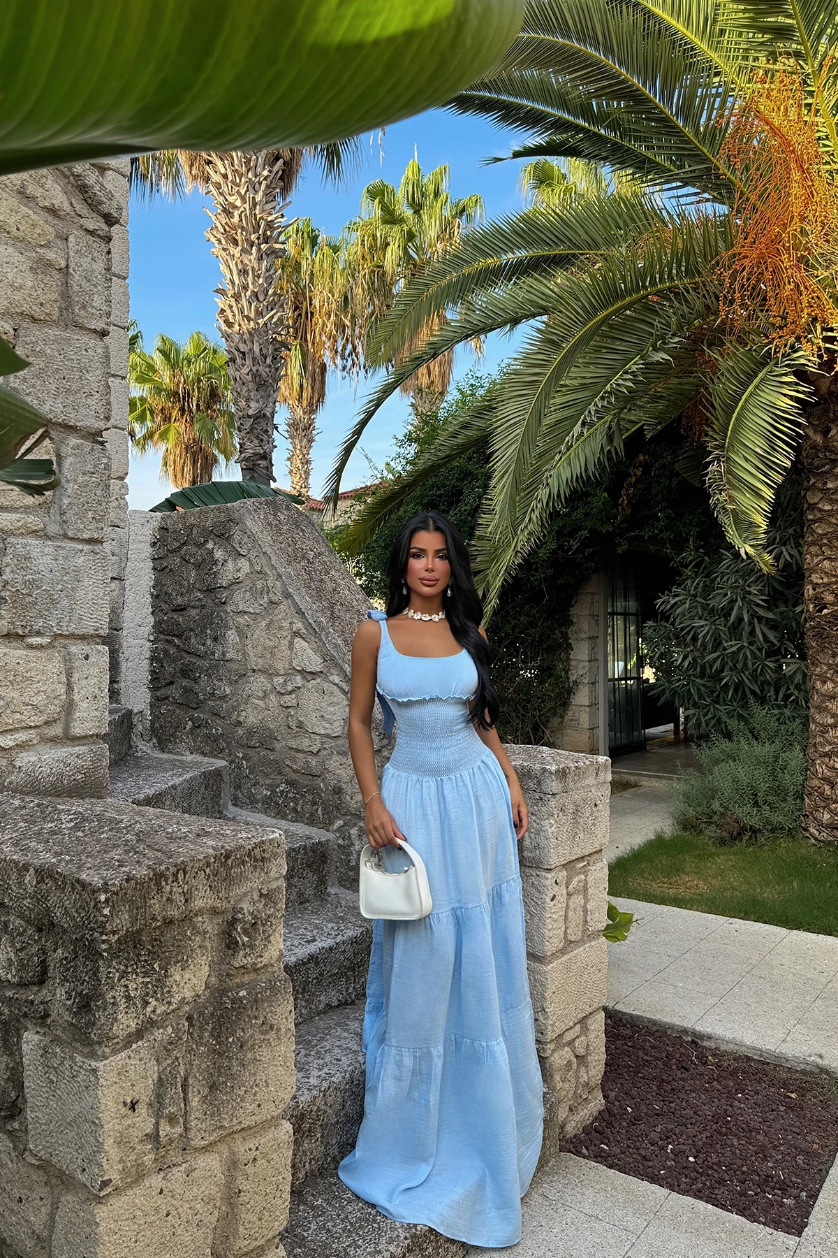 Picture of Blue Strappy Long Dress