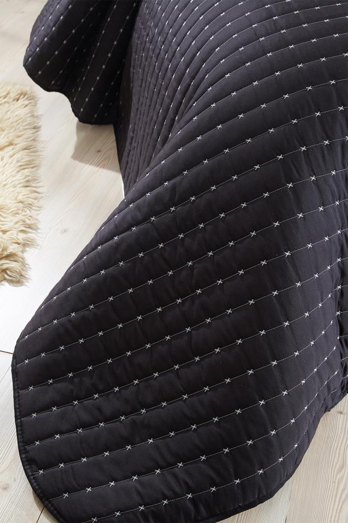 Picture of Dublin Tek Kişilik Kapitoneli Yatak Örtüsü Siyah