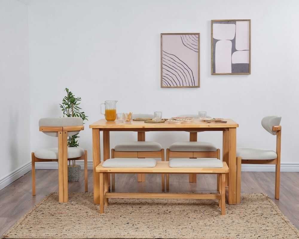 Picture of Cheri Minimal 4 Sandalye 1 Bench 1 Masa (80x160)