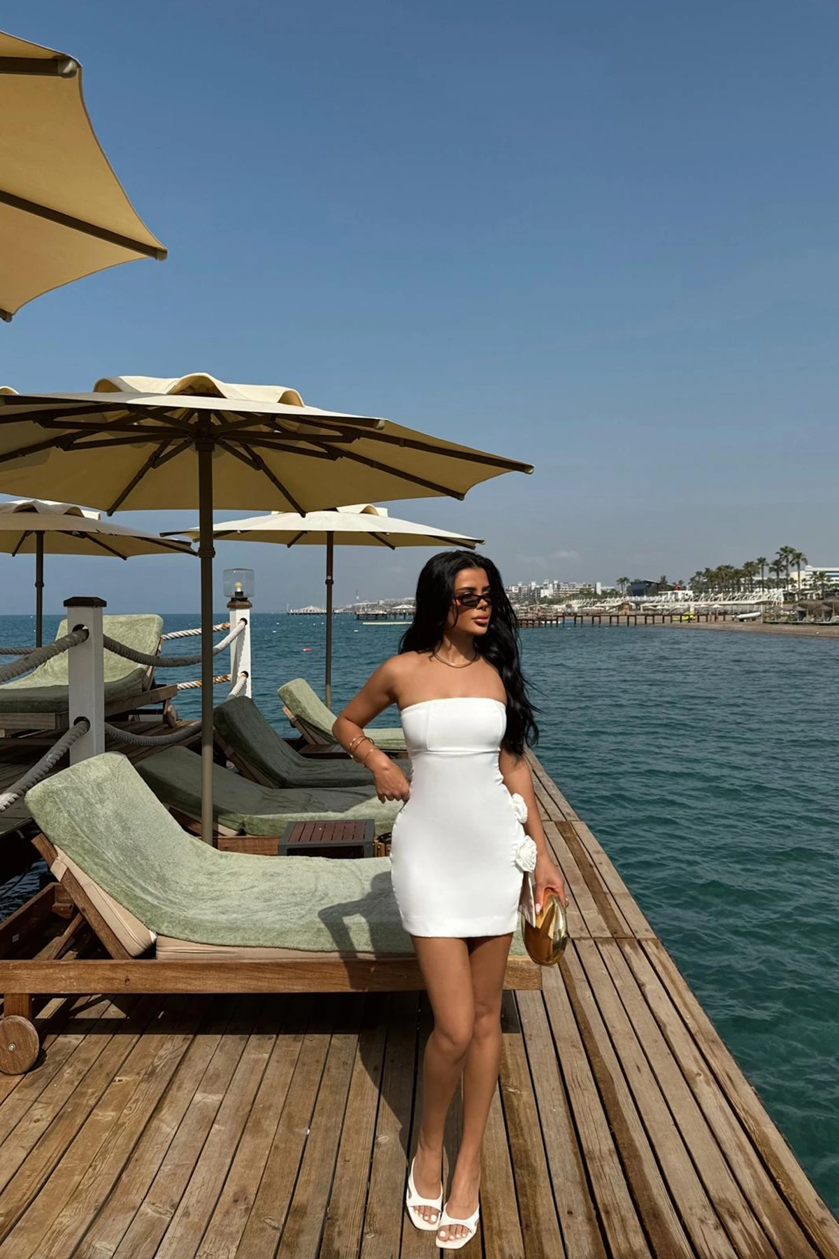 Picture of White Rose Detail Mini Dress