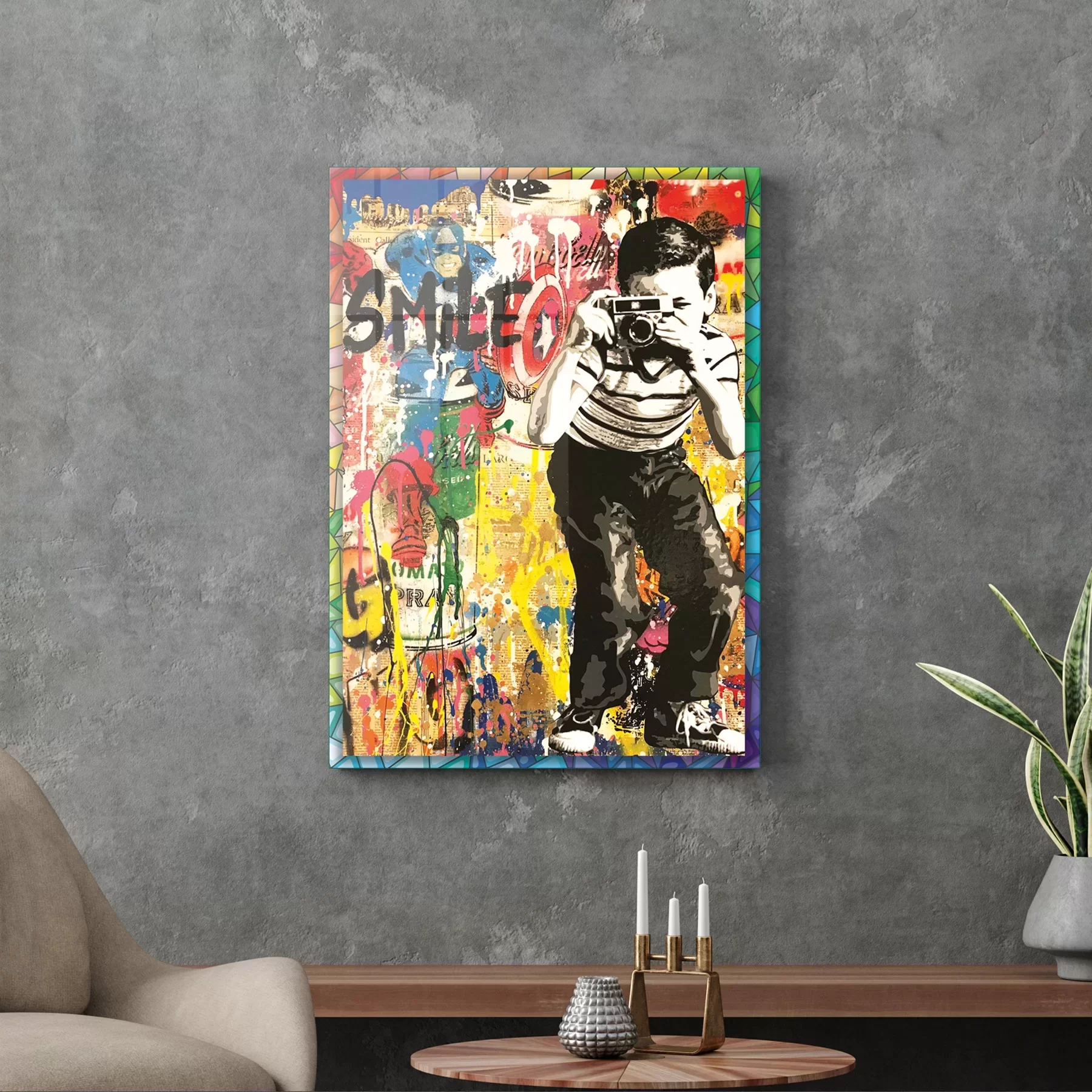 Picture of Decovetro Cam Tablo Pop Art Karma 70x100 cm