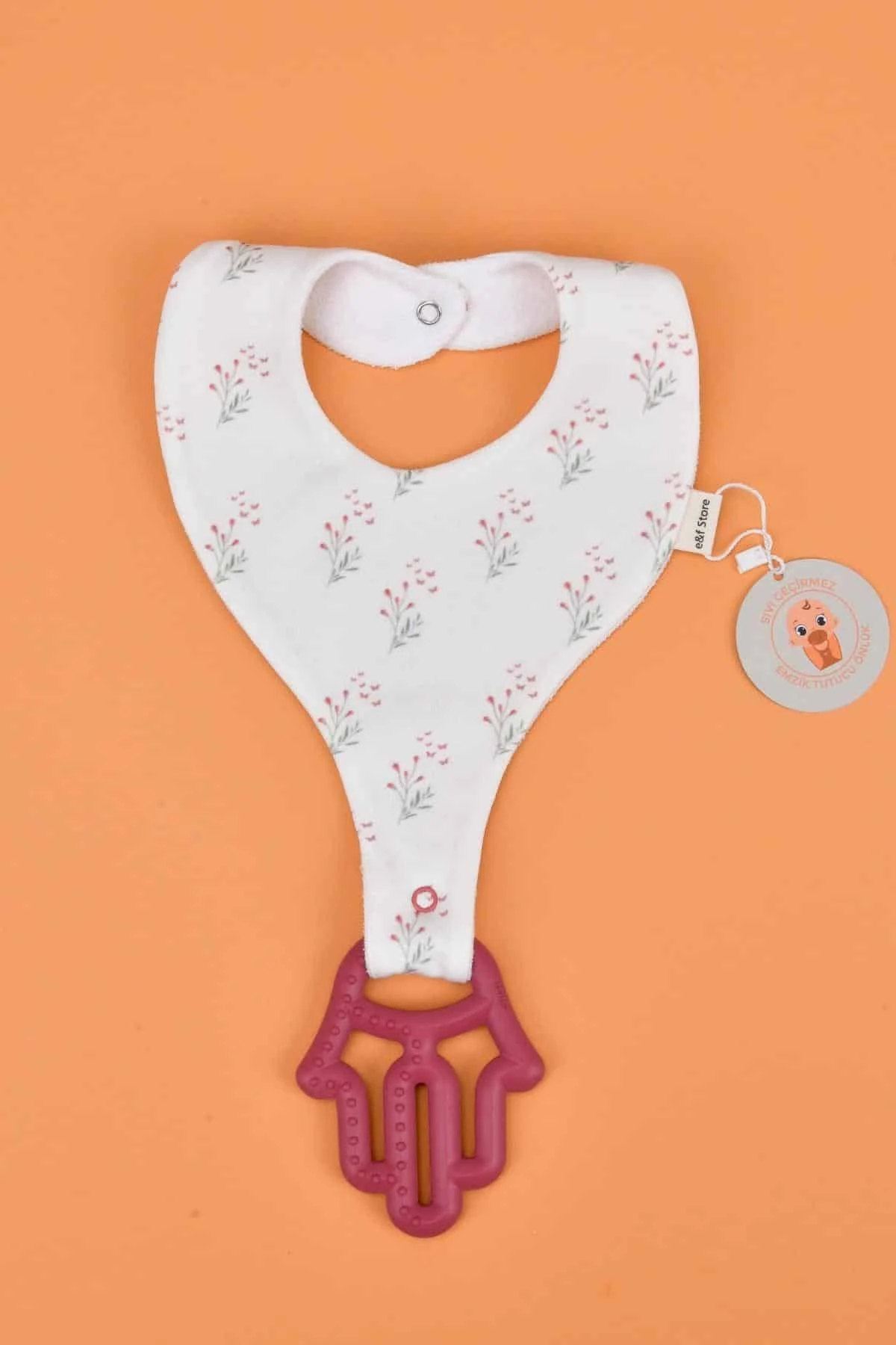 Picture of İkinci Şans - Sıvı Geçirmez Emzik Tutucu Mama Önlüğü - Çiçek Buketi