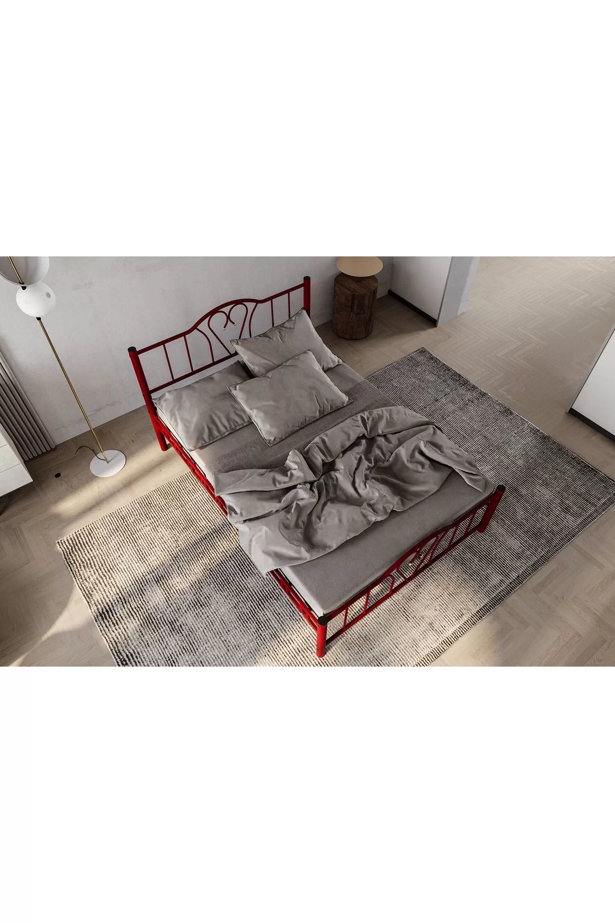 Picture of Orkide Çift Kişilik Ferforje Metal Karyola Bordo