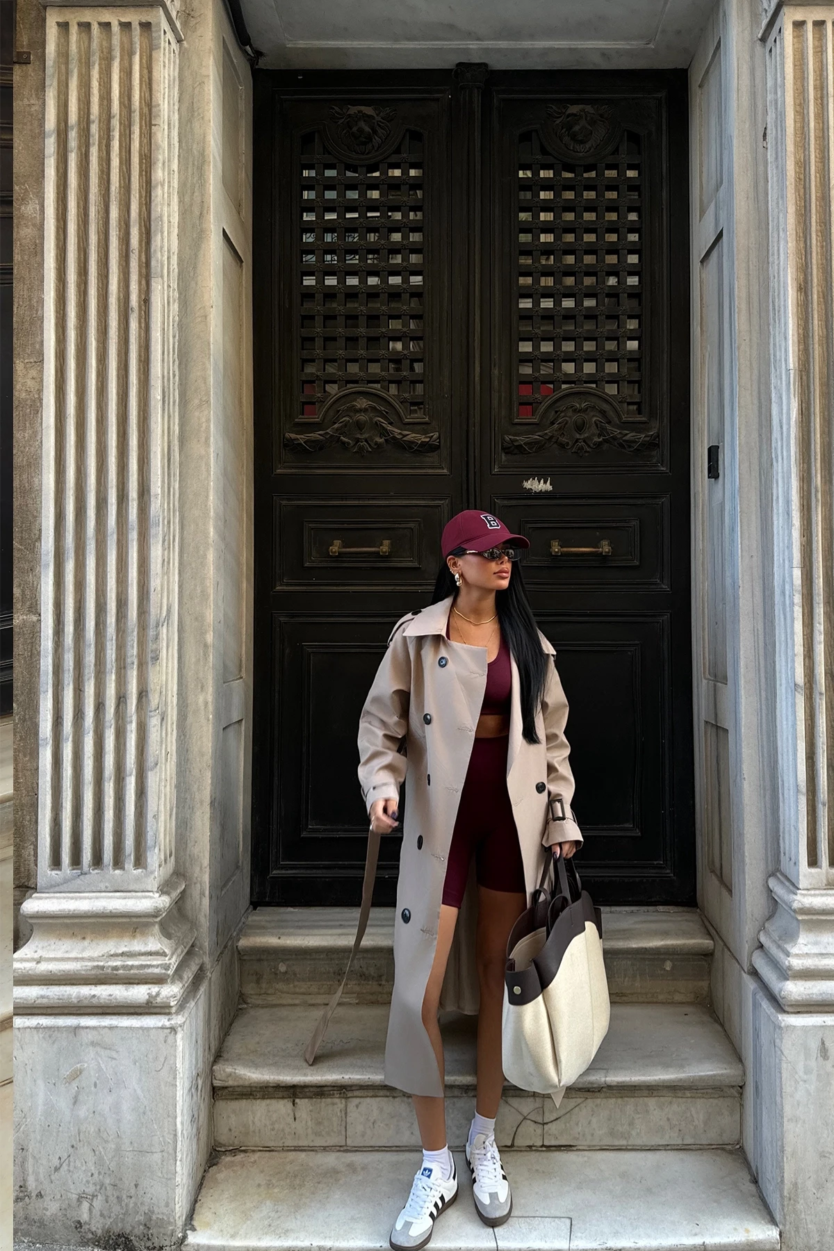 Picture of Mink Sleeves Belted Trench Coat