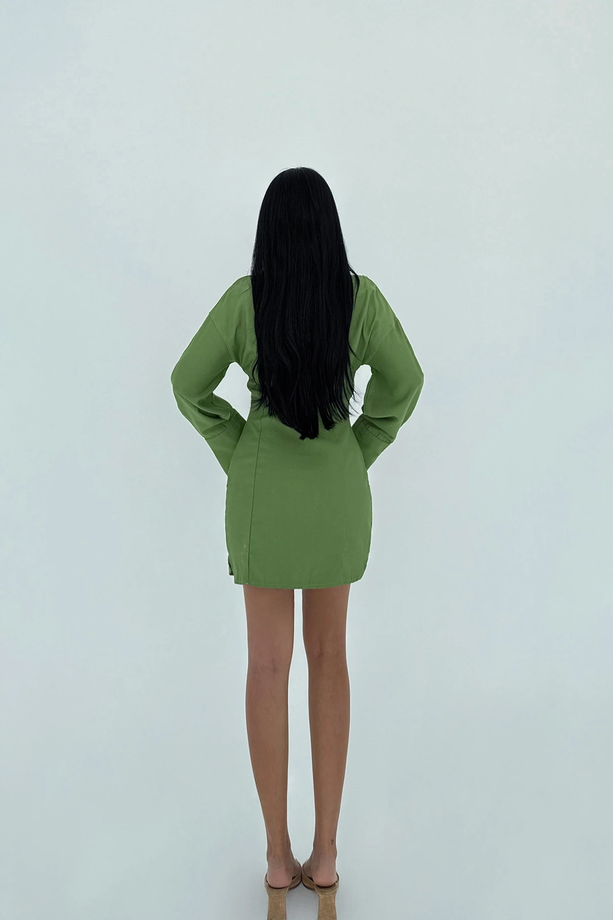 Picture of Green Pocket Detail Long Dress