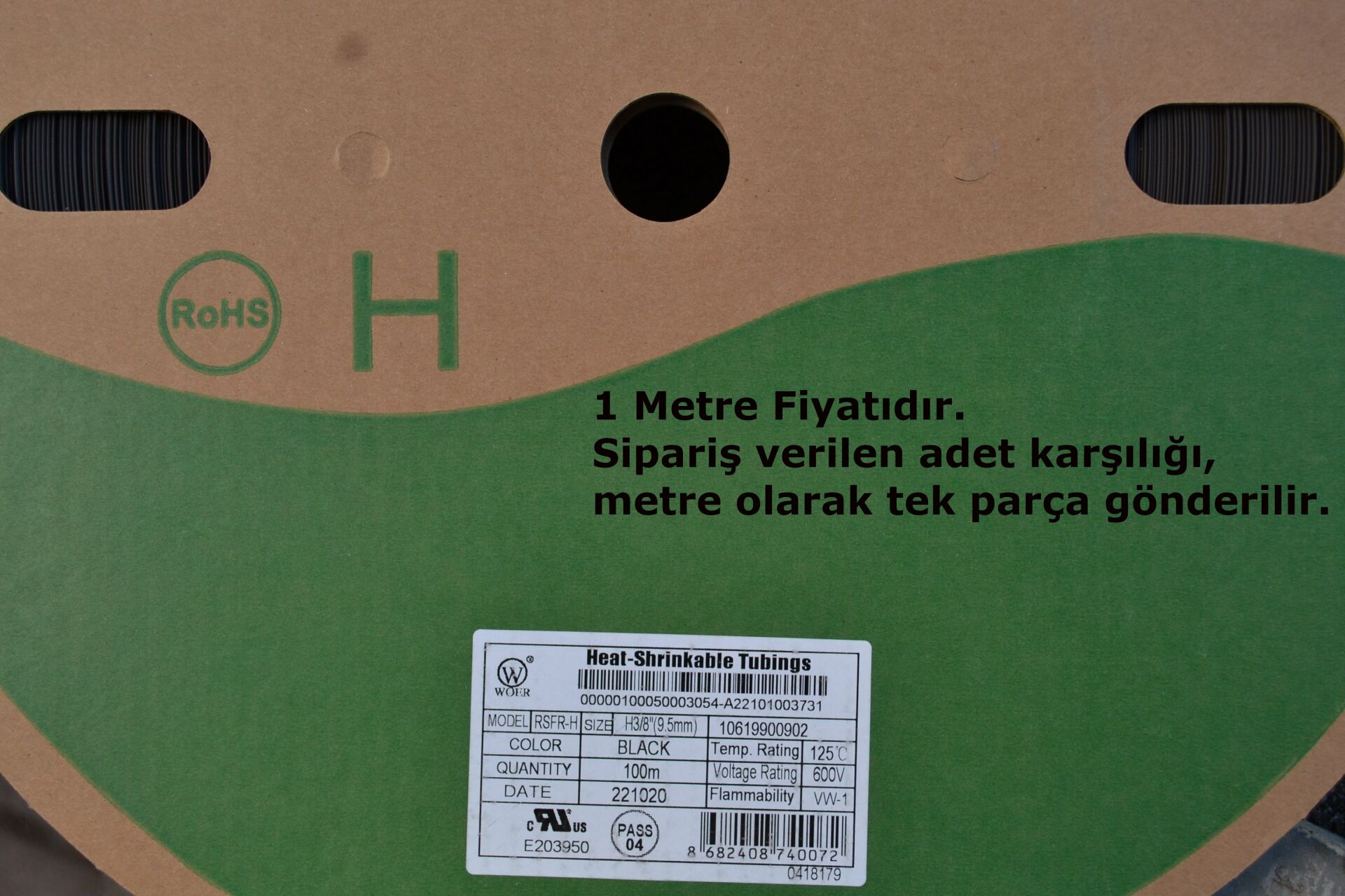 Picture of 9,5mm Siyah Isı İle Daralan Makaron Kablo Izolasyon