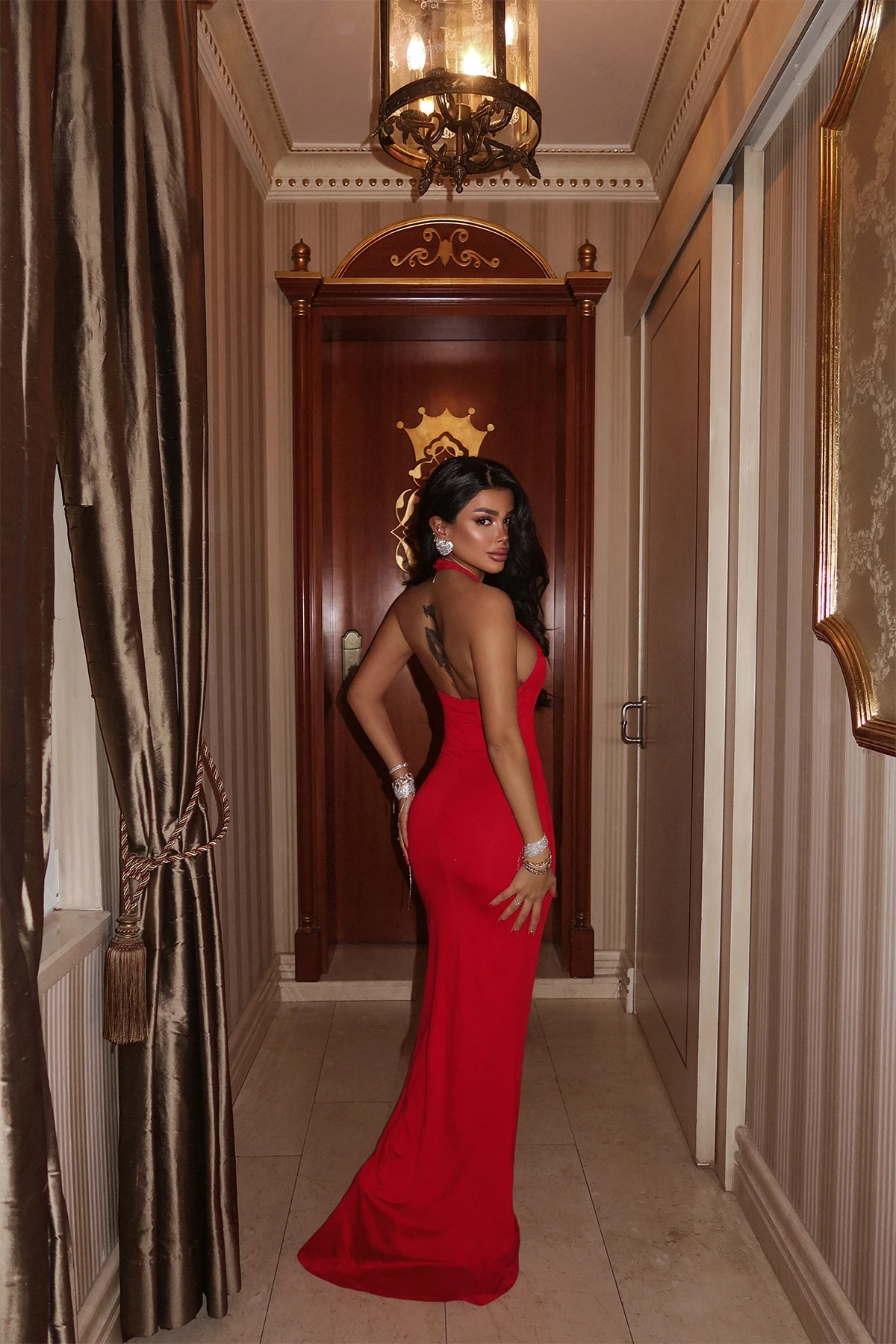 Picture of Red Thelma Long Dress