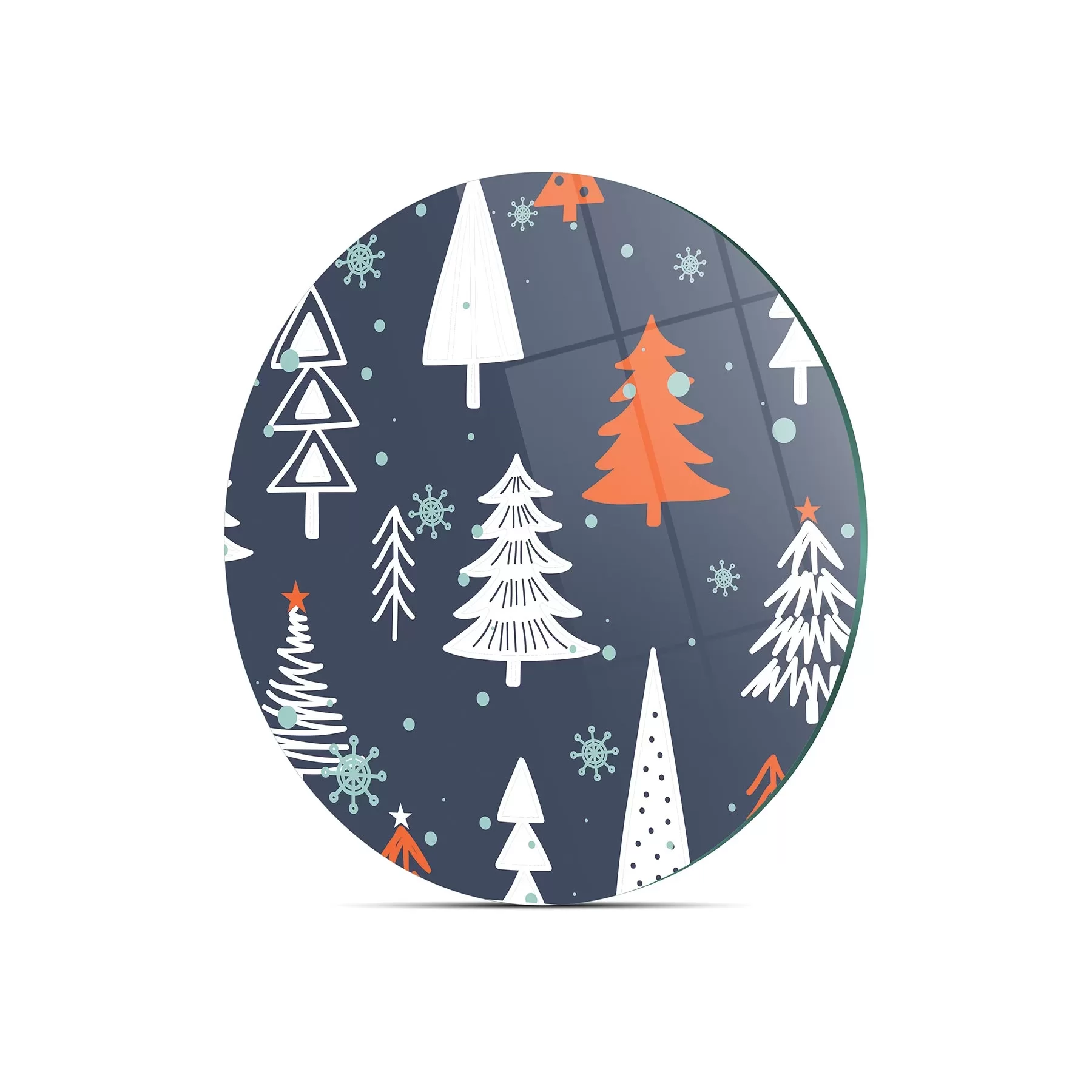 Picture of Decovetro Cam Kesme Tahtası ve Sunumluk Yuvarlak Ağaç Desenli 30x30 Cm