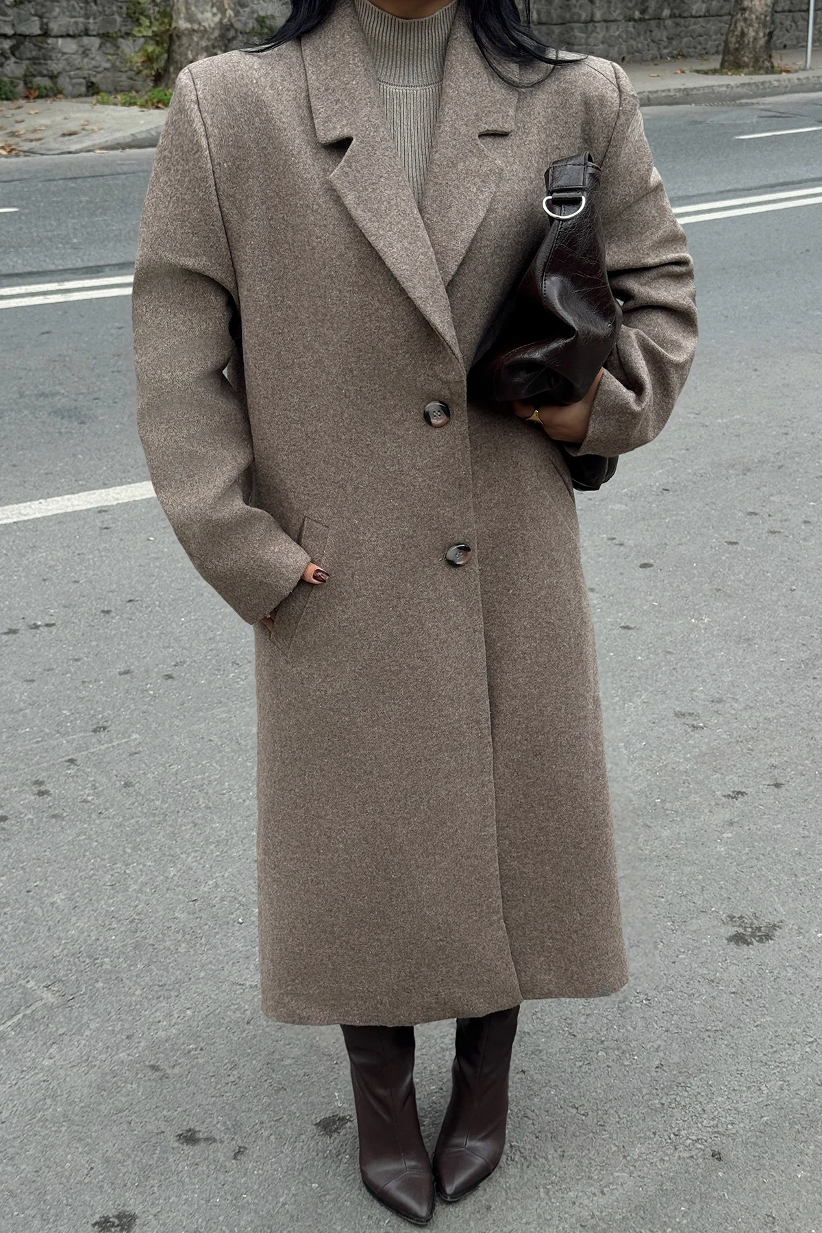 Picture of Brown Button Detail Coat