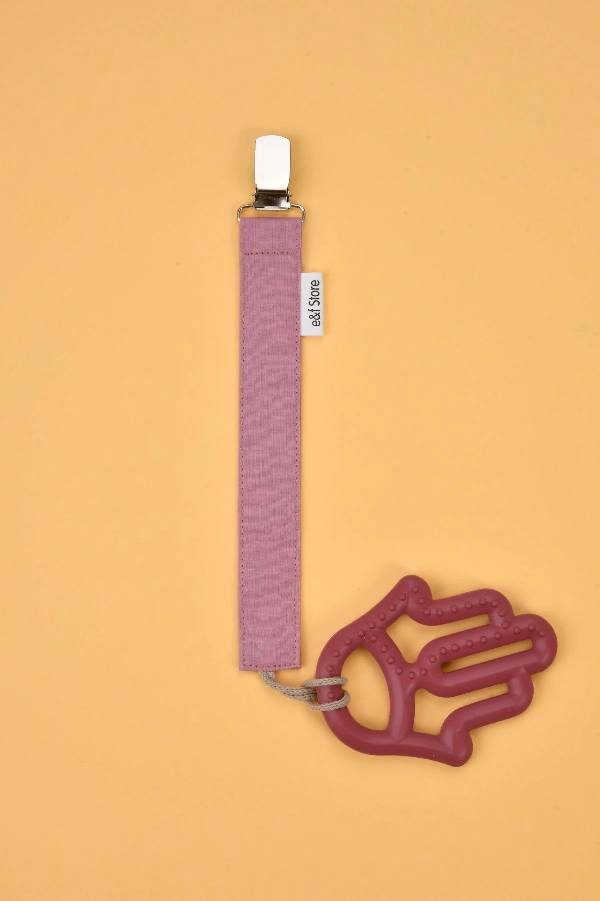 Picture of İkinci Şans - Pamuk Kumaşlı Emzik Zinciri – Gül Kurusu