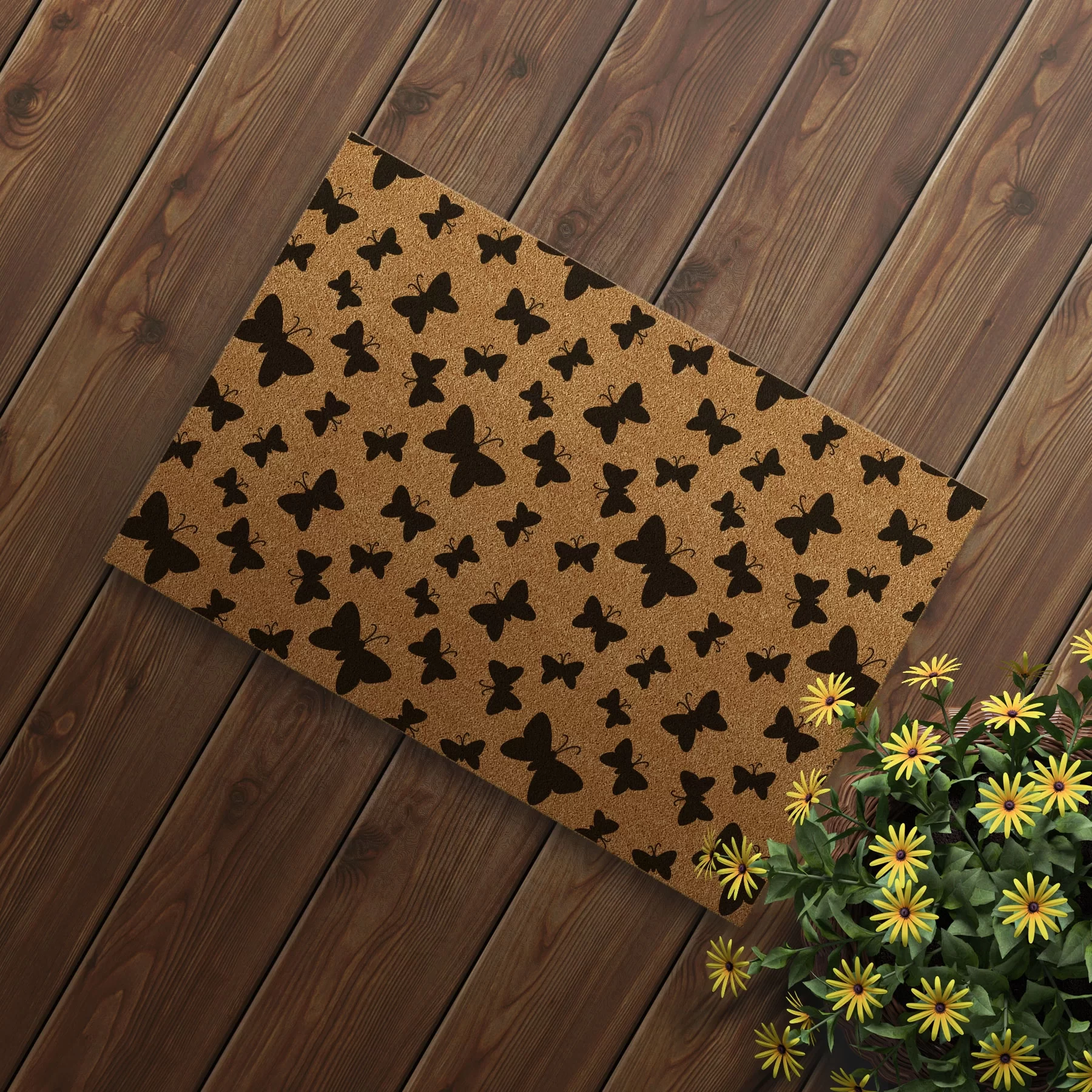 Picture of Decovetro Paspas Kelebek Desenli Kapı Önü Paspası40 x 60 Cm