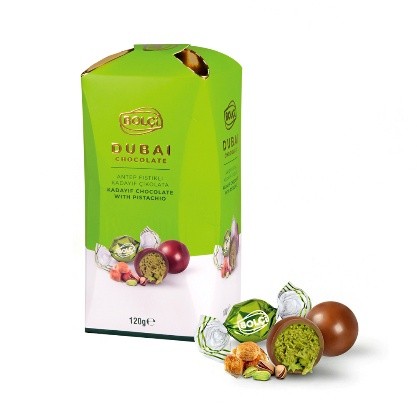 Picture of PISTACHIO KADAYIF FILLED MILK CHOCOLATE 120g