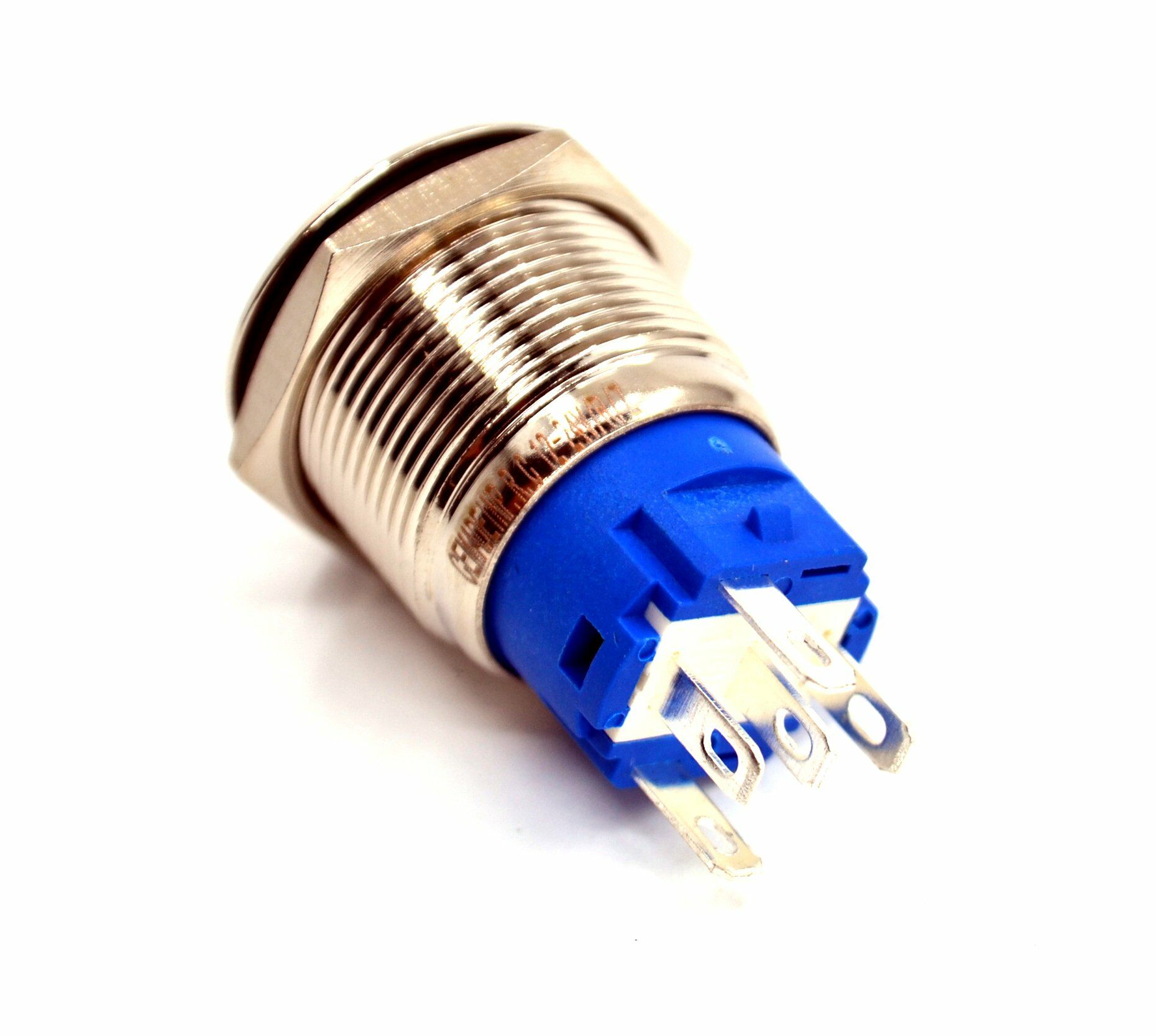 Picture of 19mm Kalıcı Metal Anahtar Mavi Işıklı 1NO/1NC 12V 24V 1-0 MT-ANK23