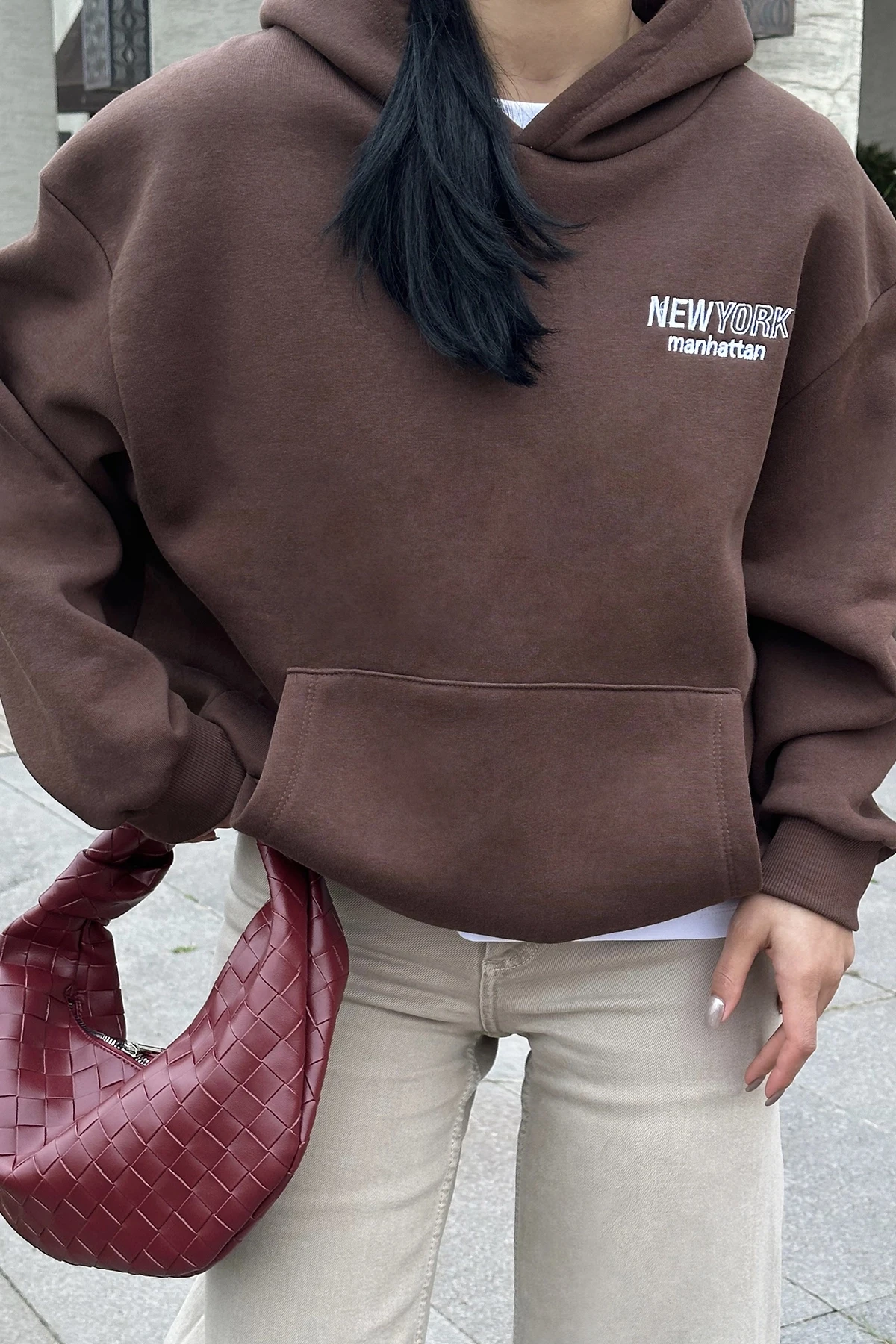 Picture of Brown New York  Hooded Sweat