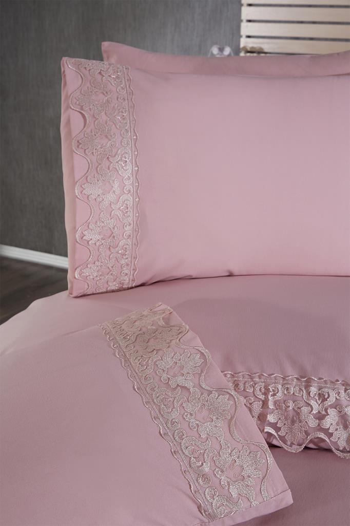 Picture of Fransız Dantelli Neriman Çeyizlik Nevresim Takımı Pudra