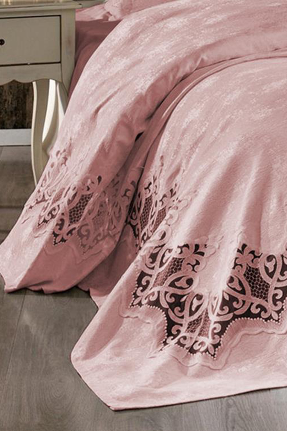 Picture of Çeyiz Diyarı Stella Çift Kişilik Pike Takımı Pudra