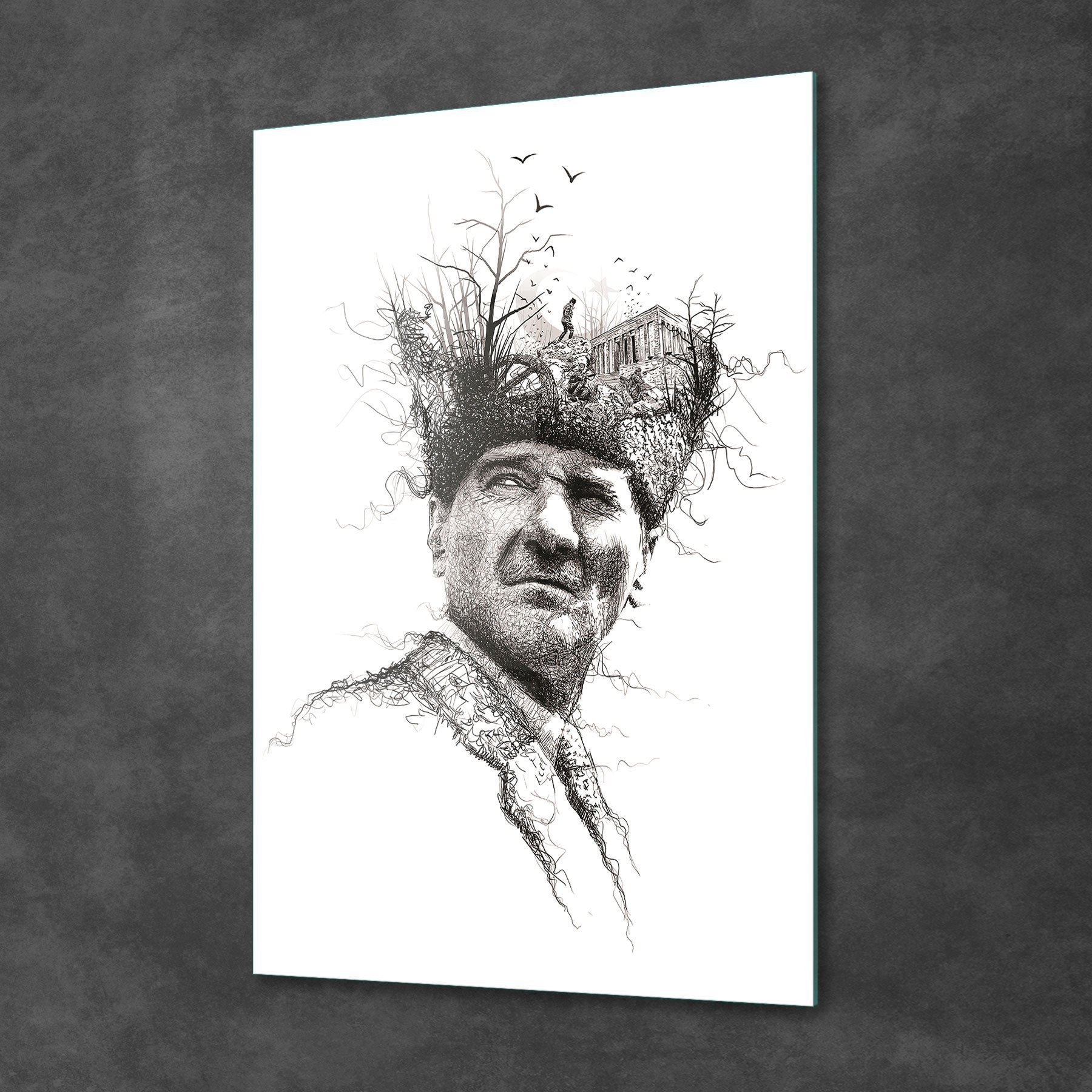 Picture of Decovetro Atatürk Cam Tablo Özel çizim 70x100 cm
