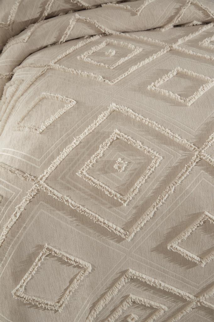 Picture of Çeyiz Diyarı Samira 3 Parça Çift Kişilik Pike Takımı Bej