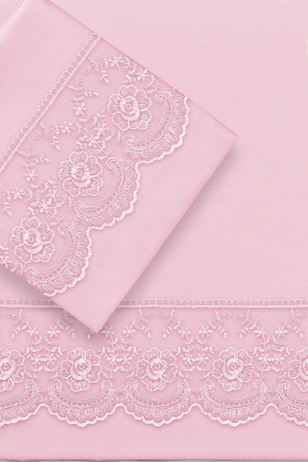 Picture of Fransız Dantelli Kure Çeyizlik Nevresim Takımı Pudra