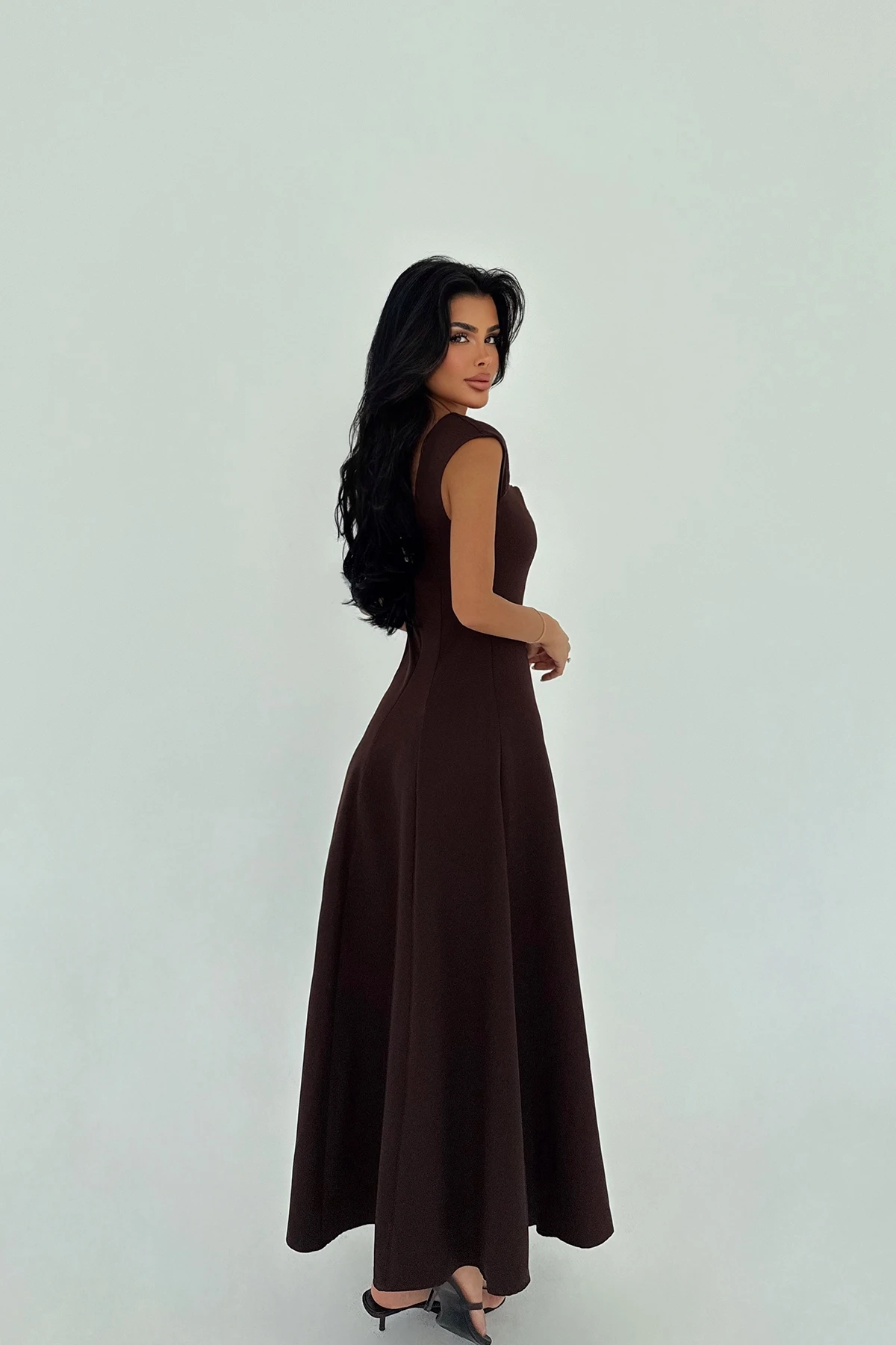 Picture of Brown Strappy Long Dress
