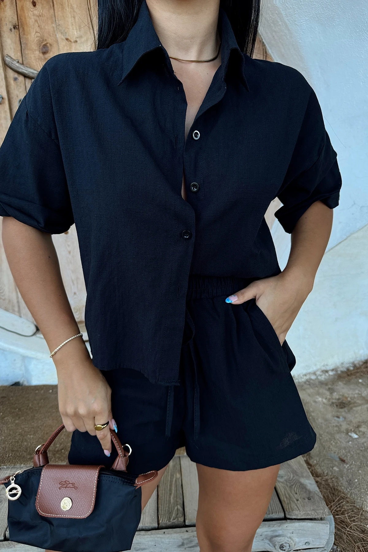 Picture of Black Shorts Set