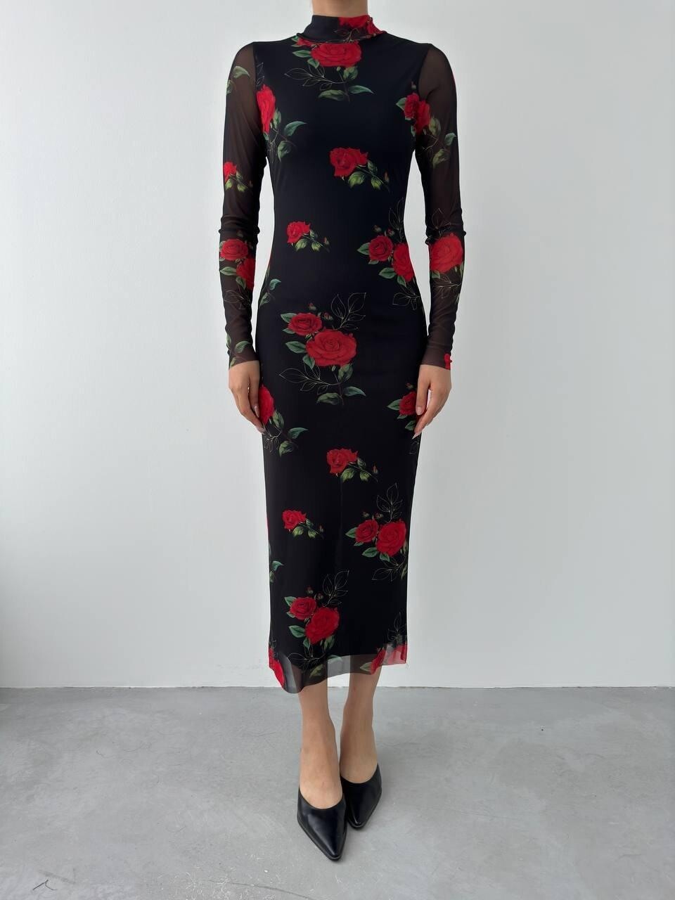 Picture of Ceora Gül Desen Tül Elbise