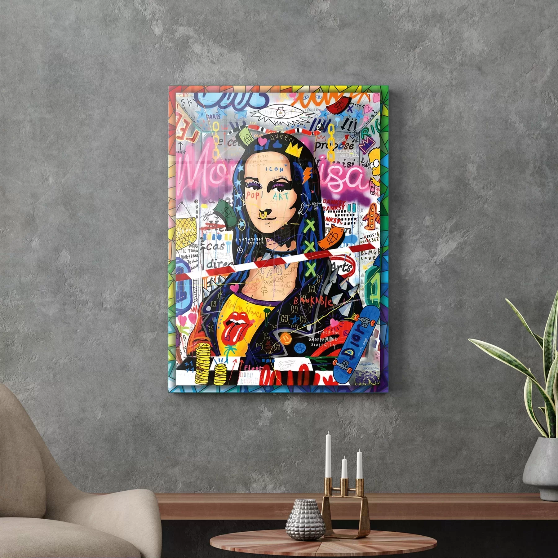 Picture of Decovetro Cam Tablo Pop Art Mona Lisa 30x40 cm