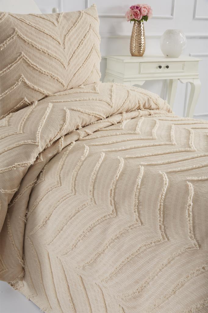 Picture of Çeyiz Diyarı Sementina 2 Parça Tek Kişilik Pike Takımı Bej