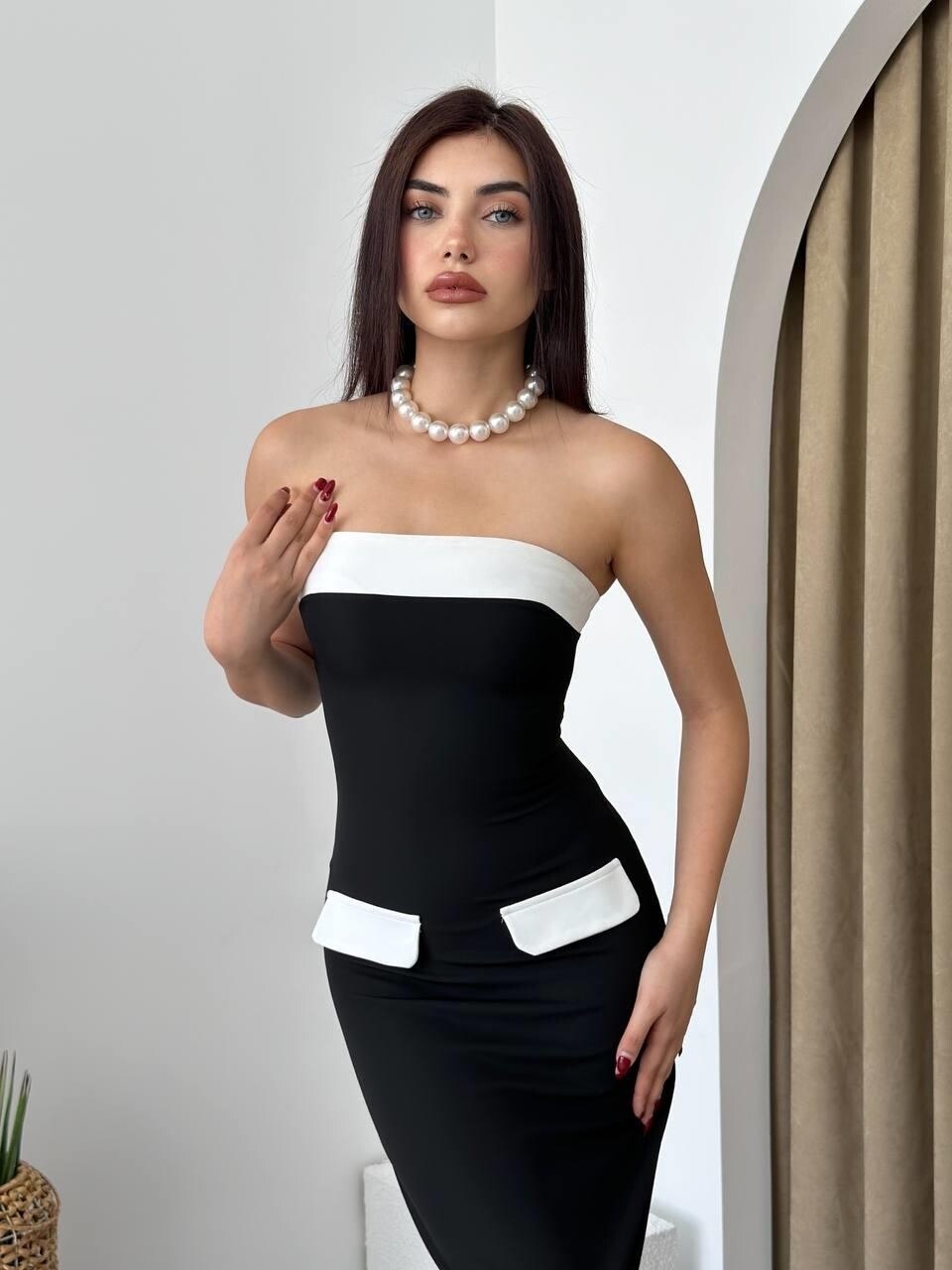 Picture of Mielle Cep Detaylı Straplez Elbise