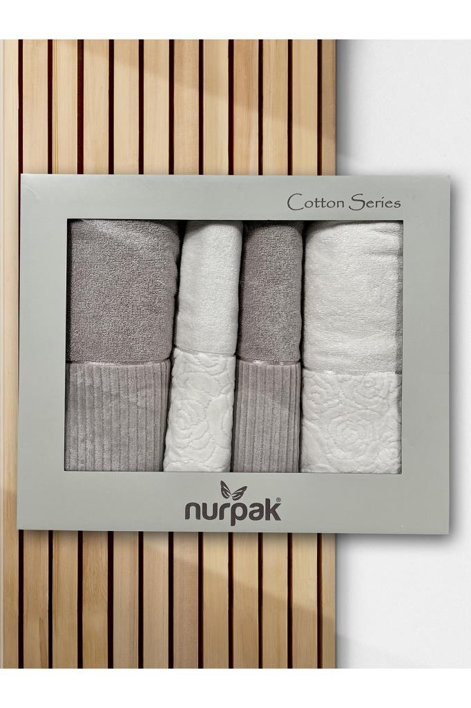 Picture of Sevgi Hamam Takımı 4 Parça Krem - Bej