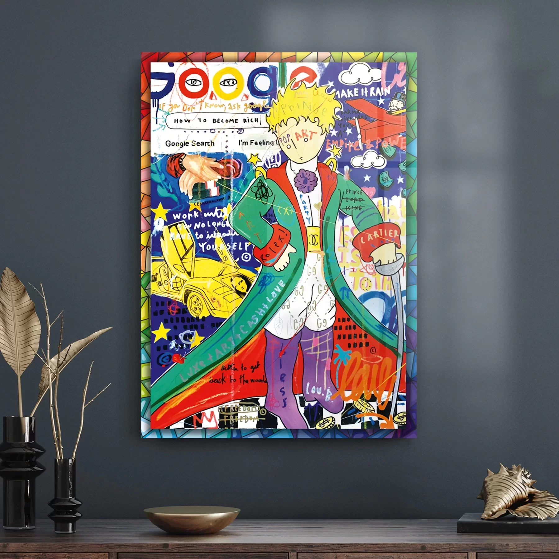 Picture of Decovetro Cam Tablo Pop Art Google 30x40 cm
