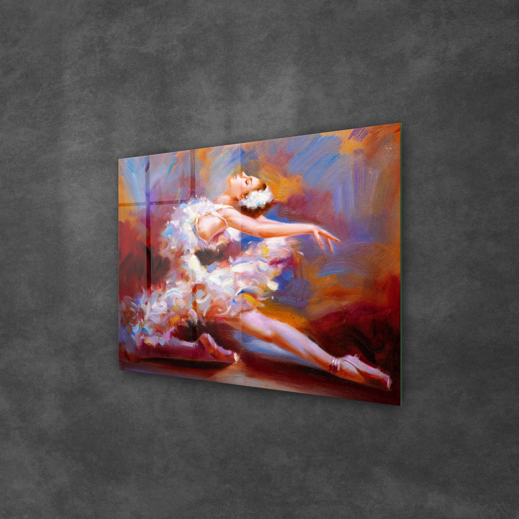 Picture of Decovetro Cam Tablo Yağlı Boya Renkli Balerin 50x70 cm