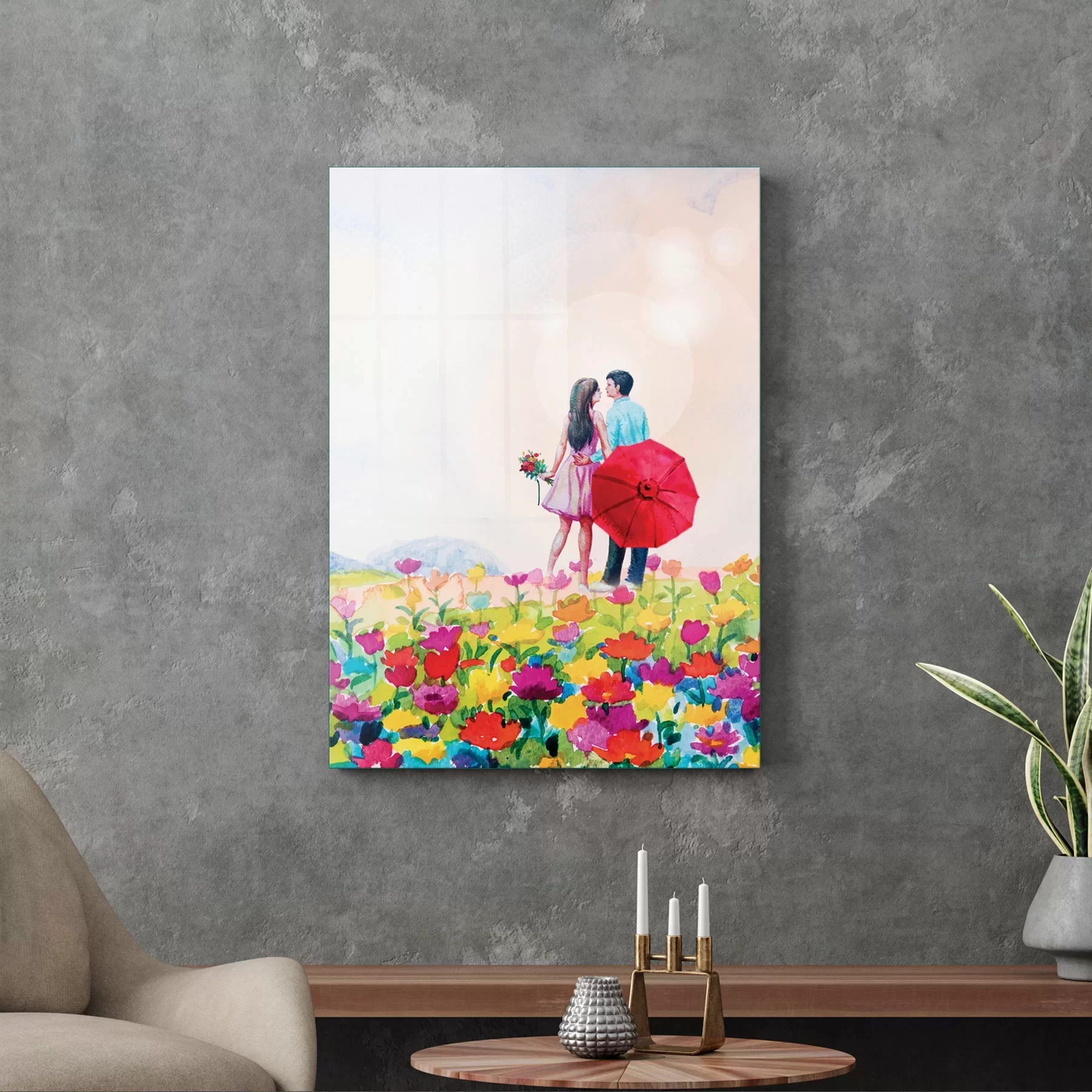 Picture of Decovetro Cam Tablo Yağlı Boya Love 30x40 cm