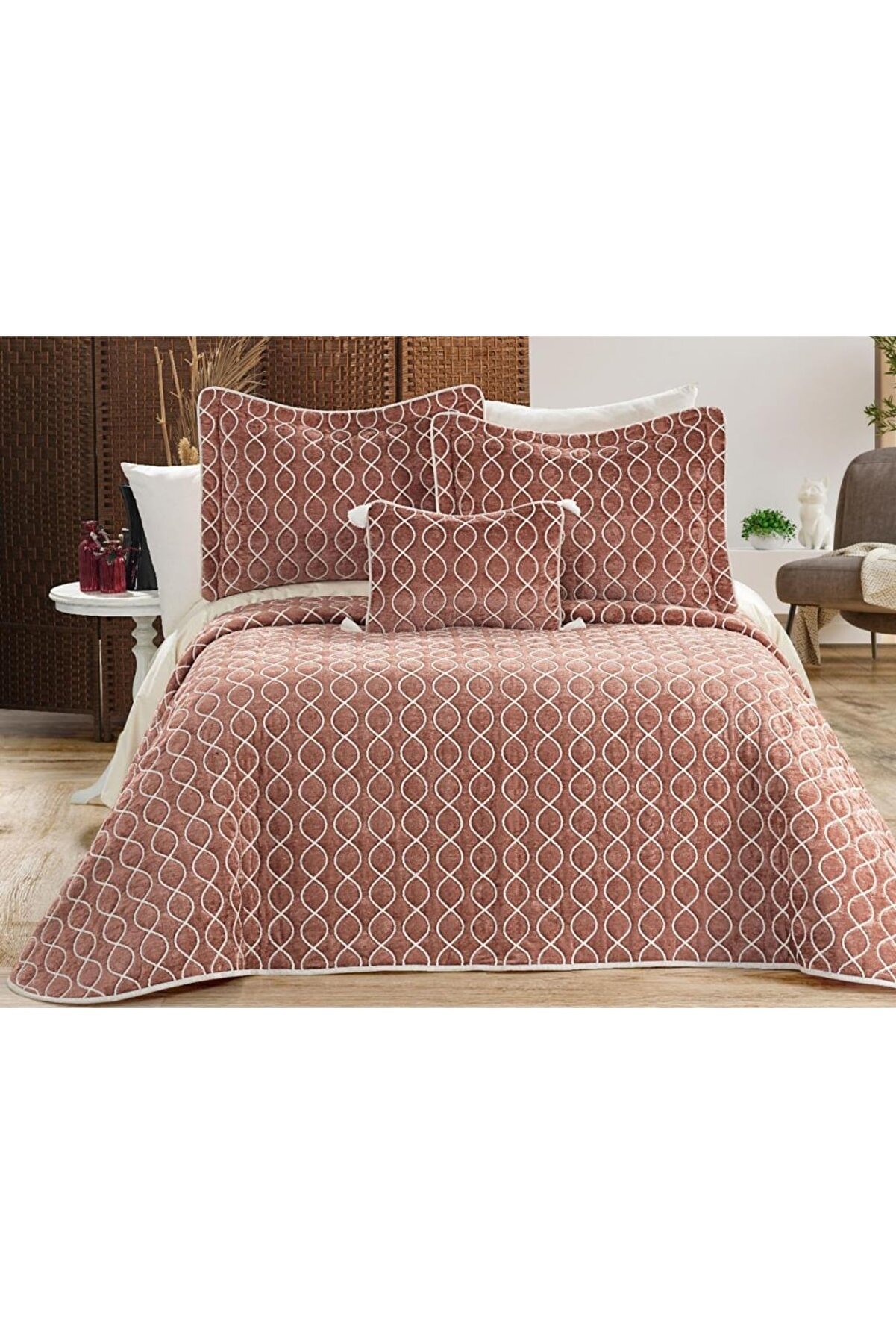 Picture of Brillance Çift Kişilik Yatak Örtüsü Gülkurusu