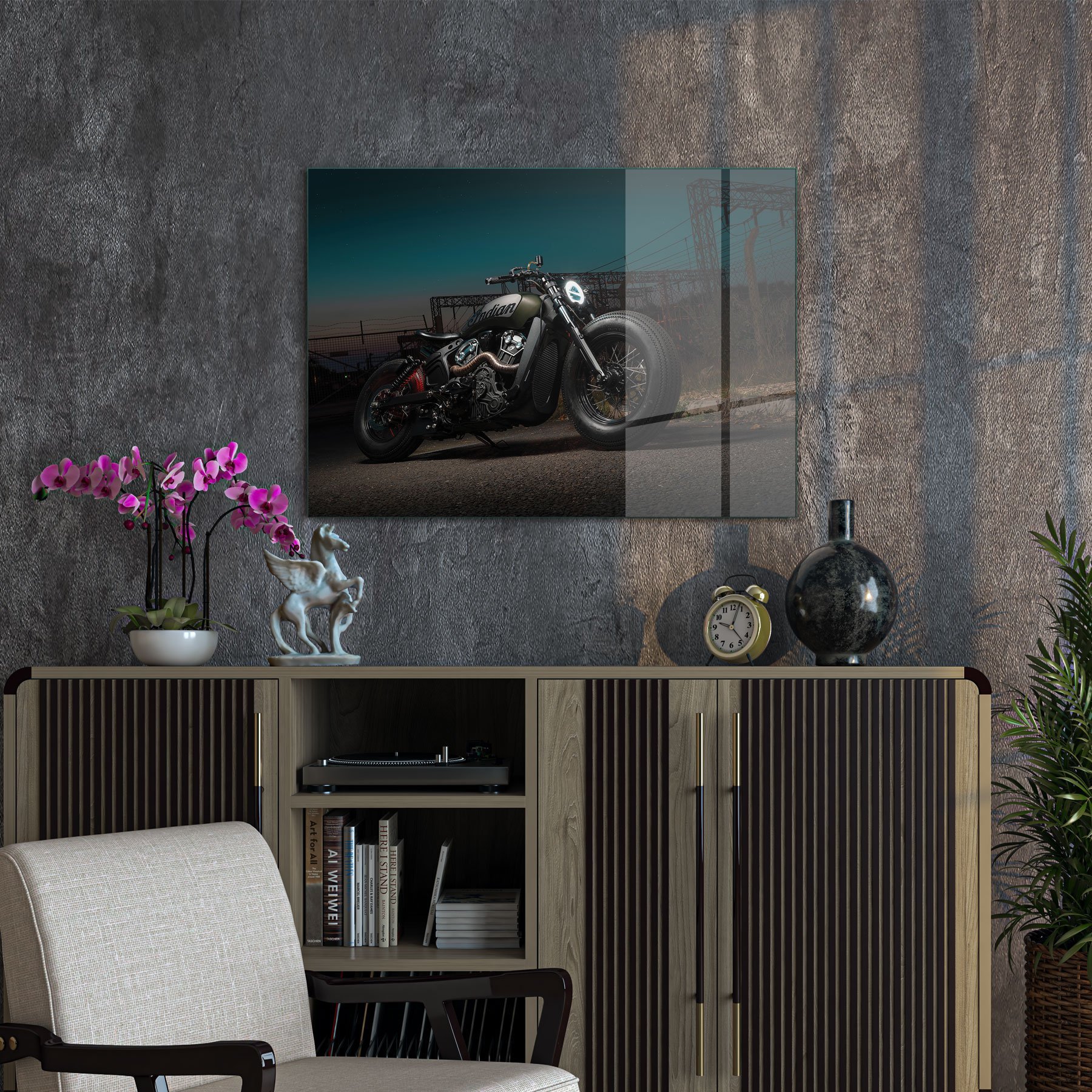 Picture of Decovetro Cam Tablo İndian Motorcycle 30x40 cm